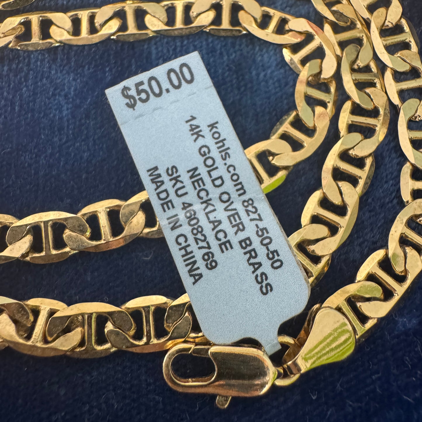 Kohl's 14K Gold Over Brass 20" Curb Chain Necklace