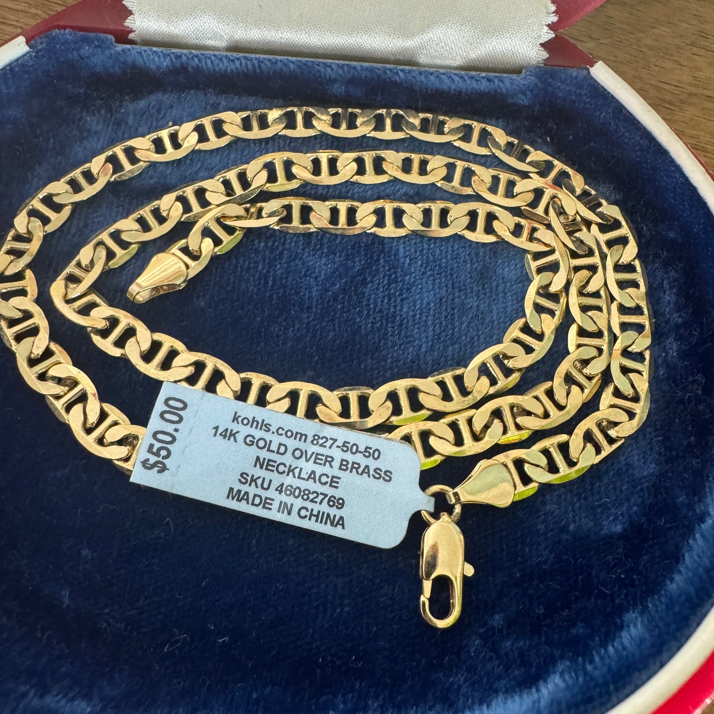 Kohl's 14K Gold Over Brass 20" Curb Chain Necklace