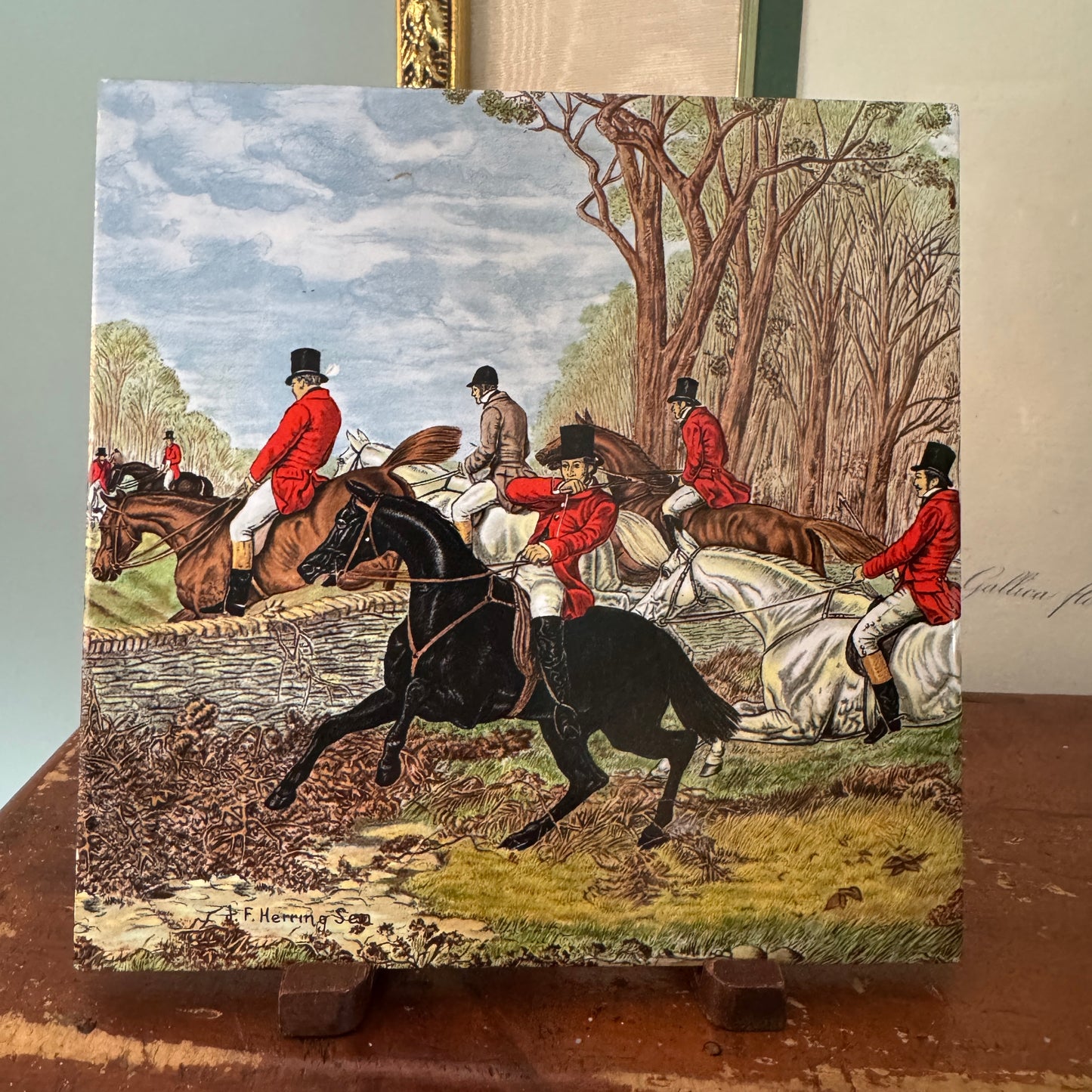 English Hunt Scene Trivet J. F. Herring SR. Artist
