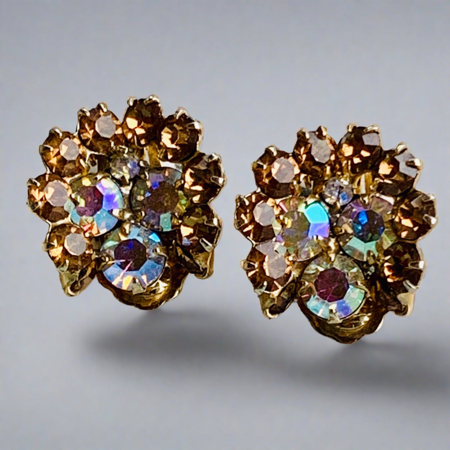 Vintage Sparkling Rhinestone Earrings