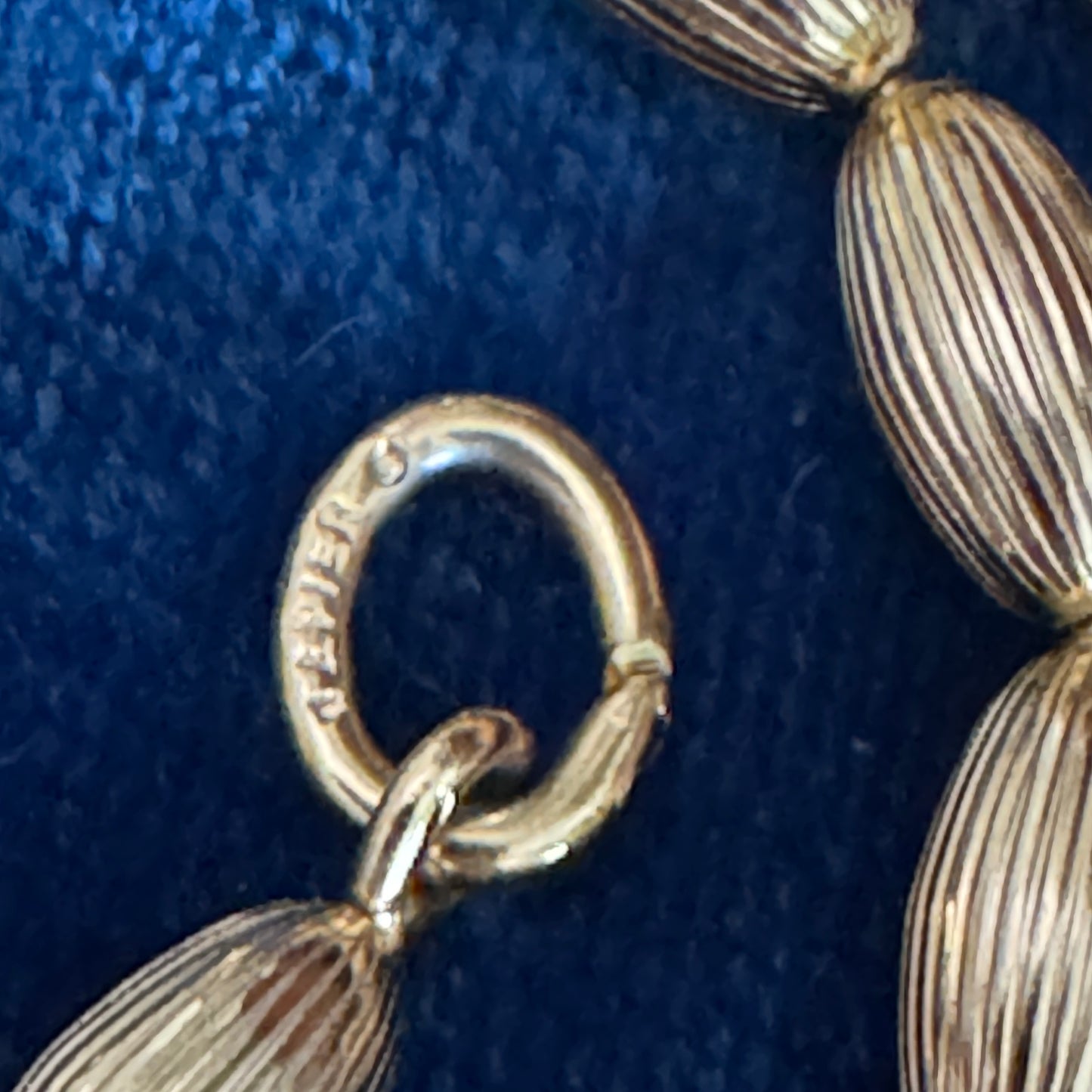 Vintage Napier Gold Tone Metal Bead Long Necklace