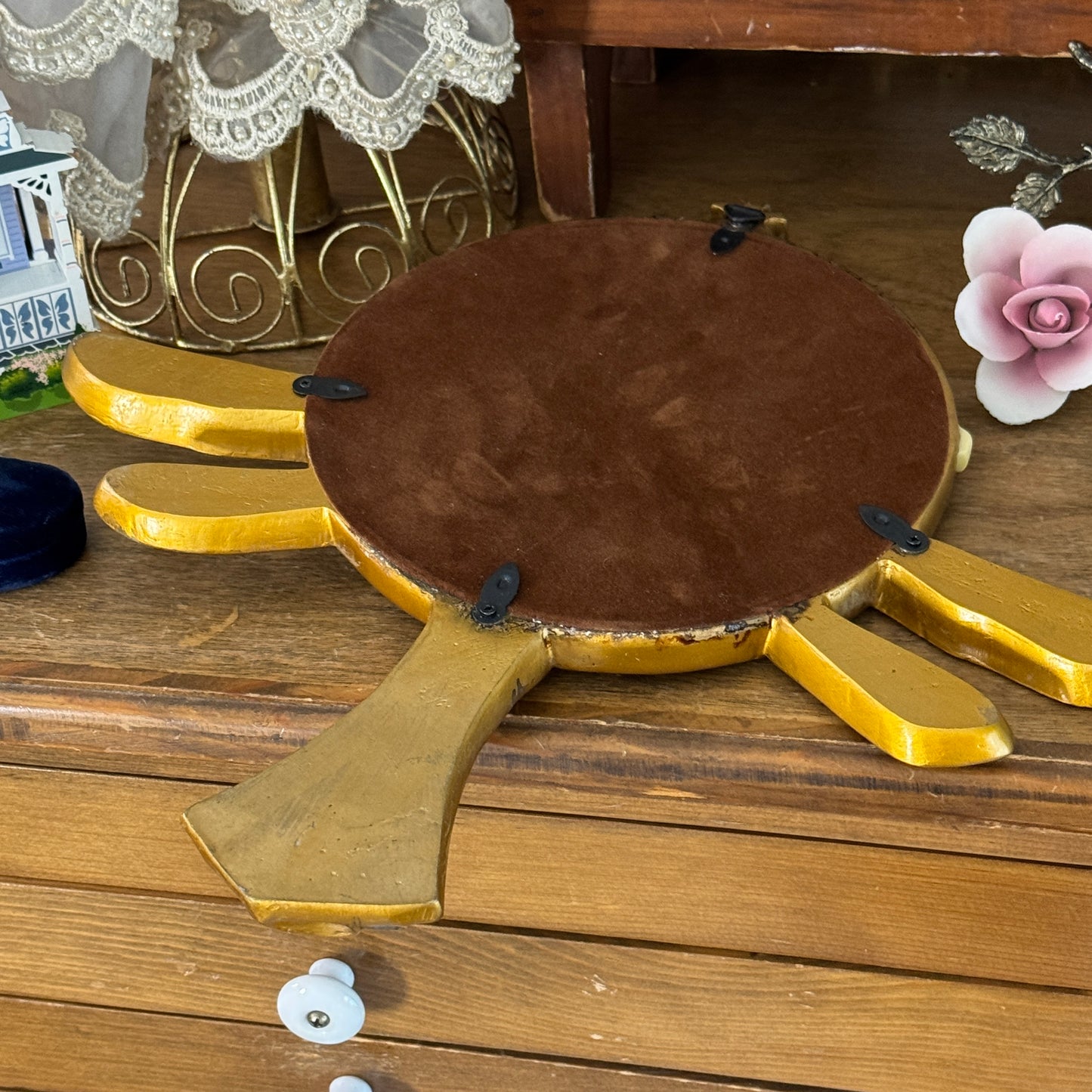 Vintage Design Toscano Art Deco Dragonfly Lady Mirror