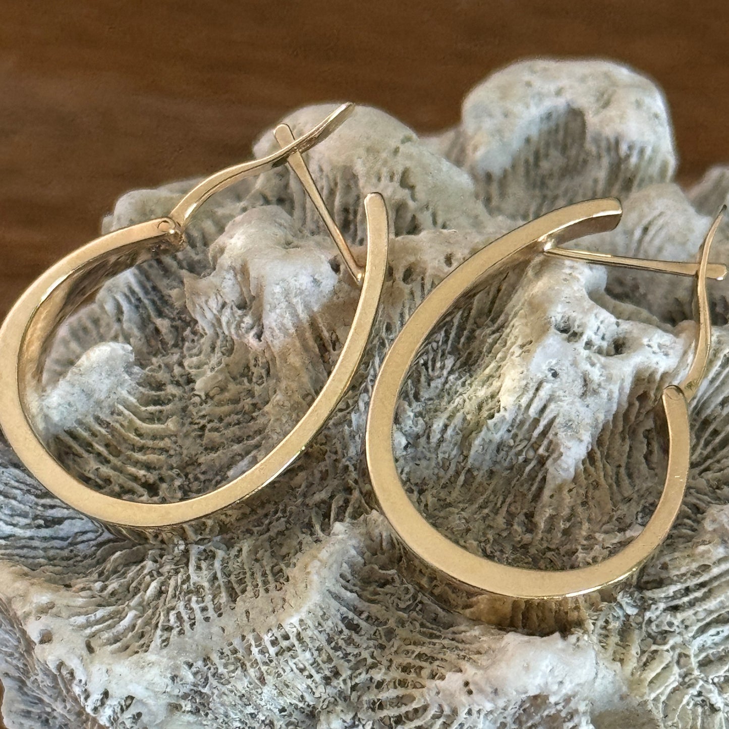 14k Yellow Gold Fancy J Hoop Earrings