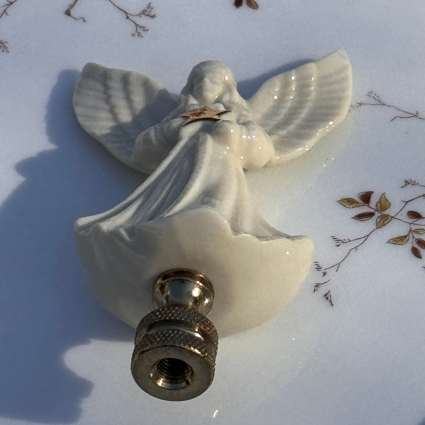 Vintage Lenox Winter Angel Lamp Finial