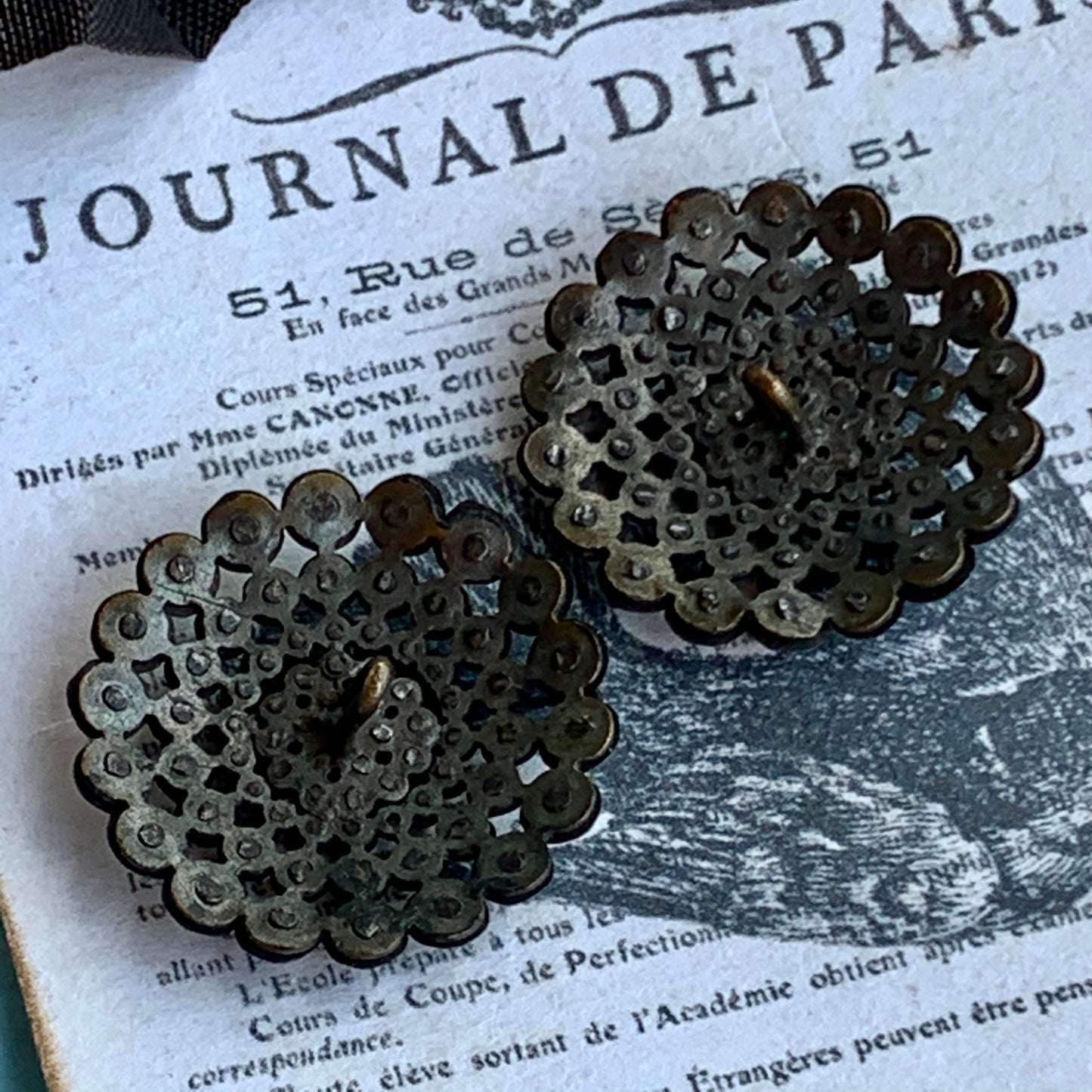 Two Victorian Open Work Riveted Cut Steel Buttons
