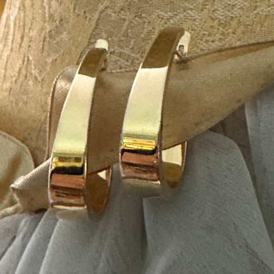 14k Yellow Gold Fancy J Hoop Earrings