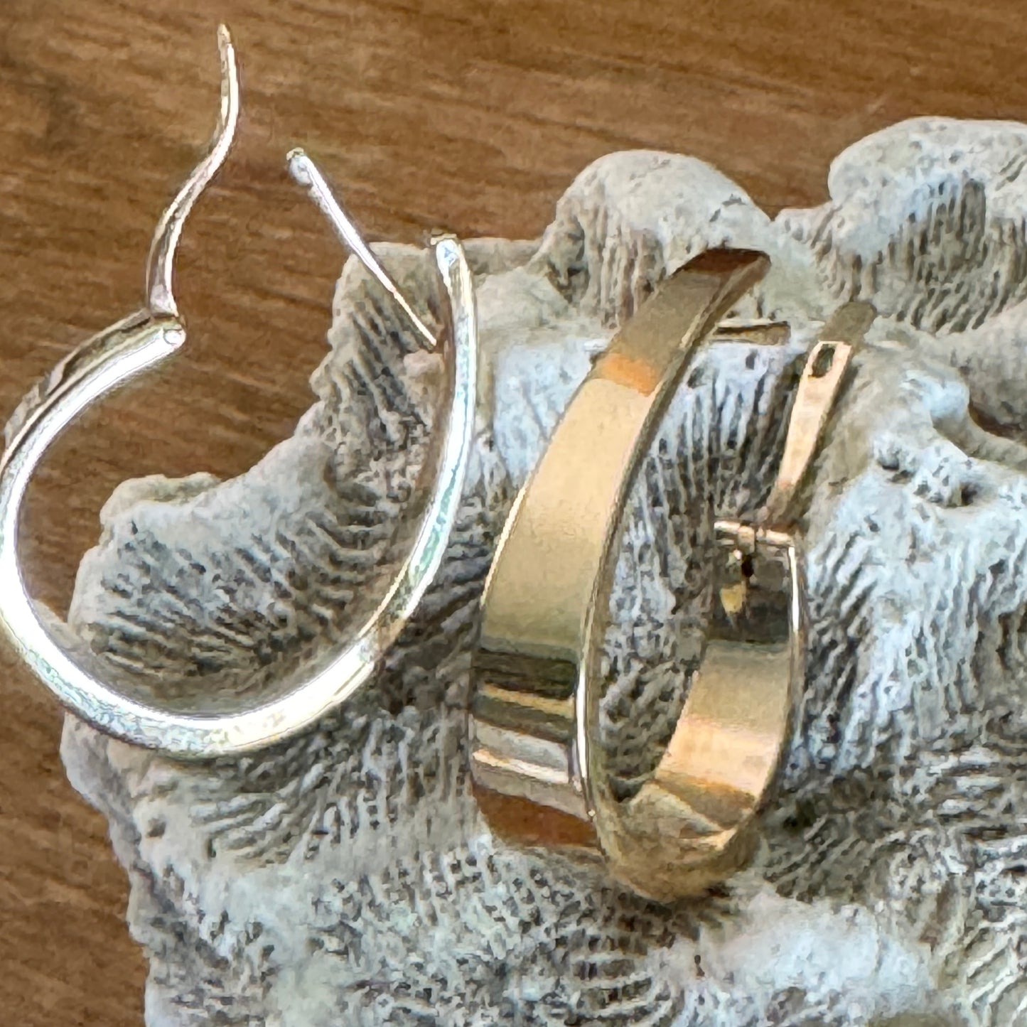 14k Yellow Gold Fancy J Hoop Earrings