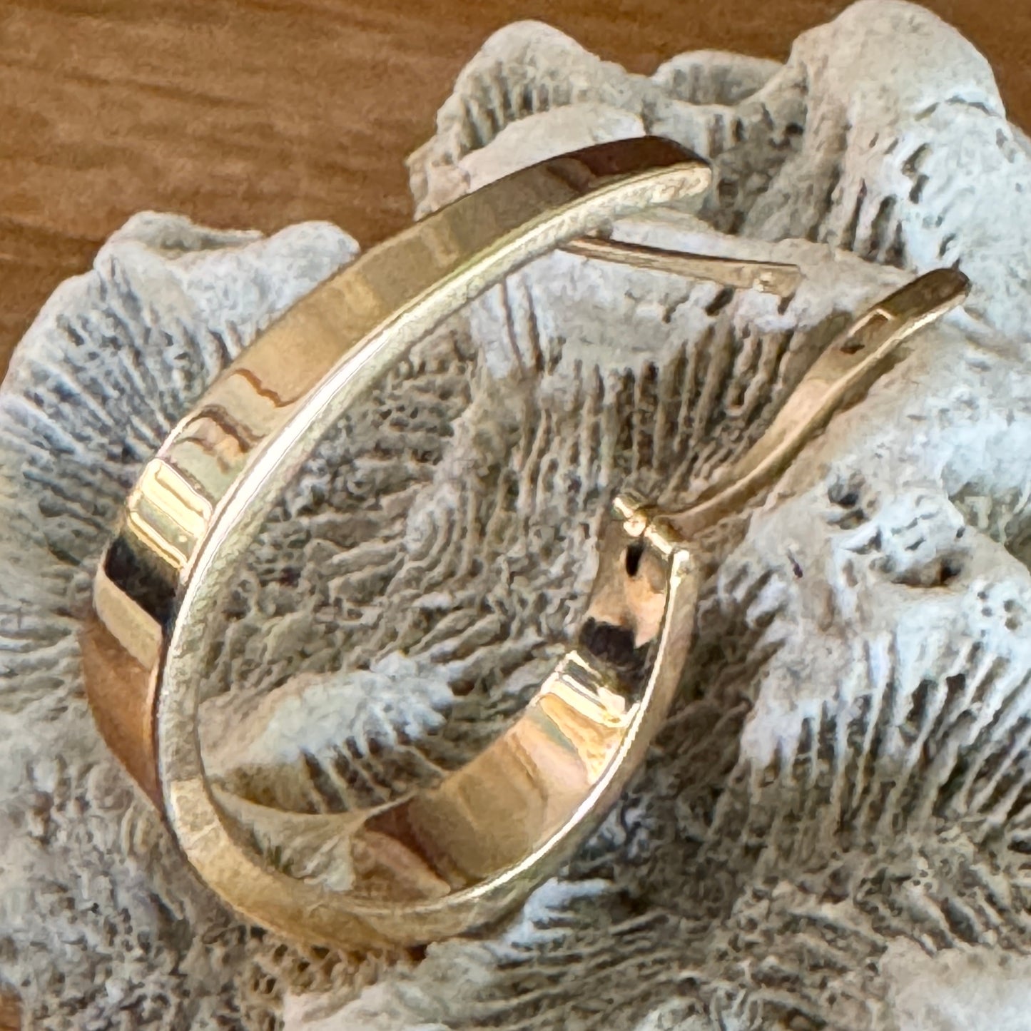 14k Yellow Gold Fancy J Hoop Earrings