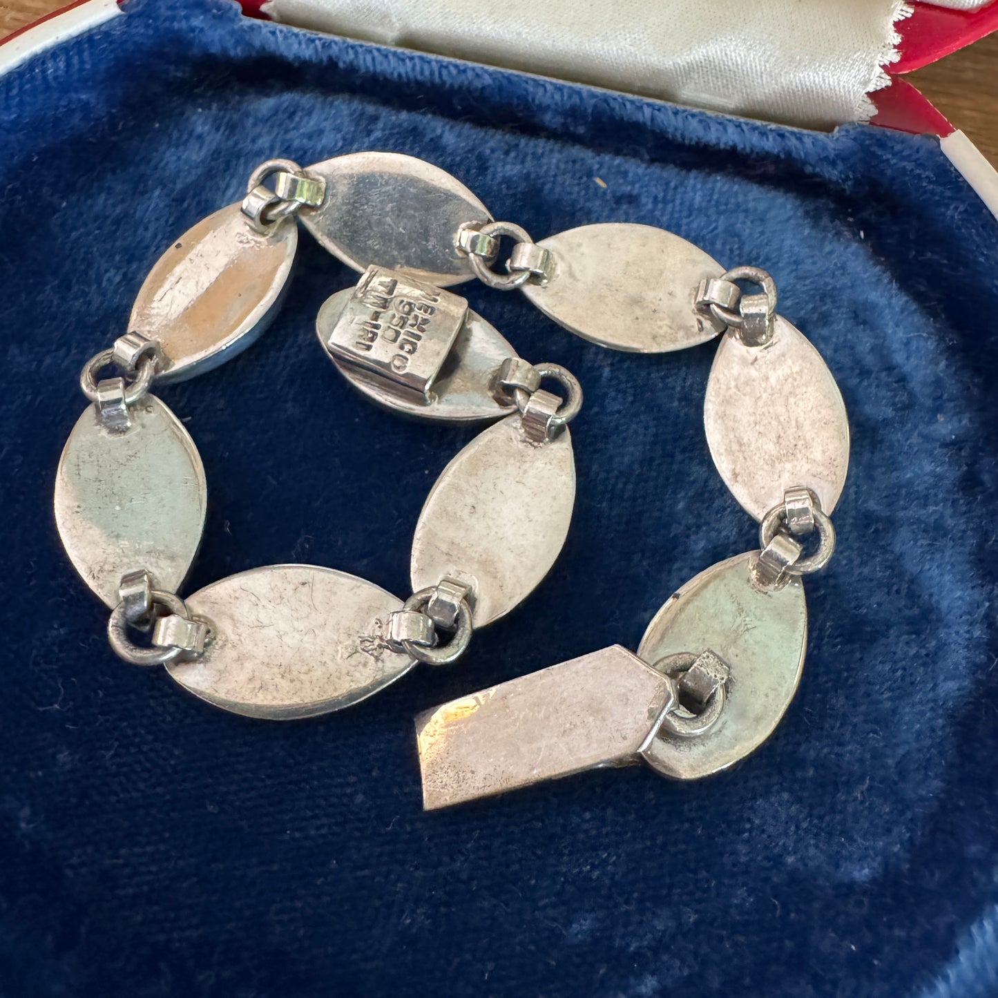 Vintage Taxco Mexican 950 Silver and Onyx Bracelet