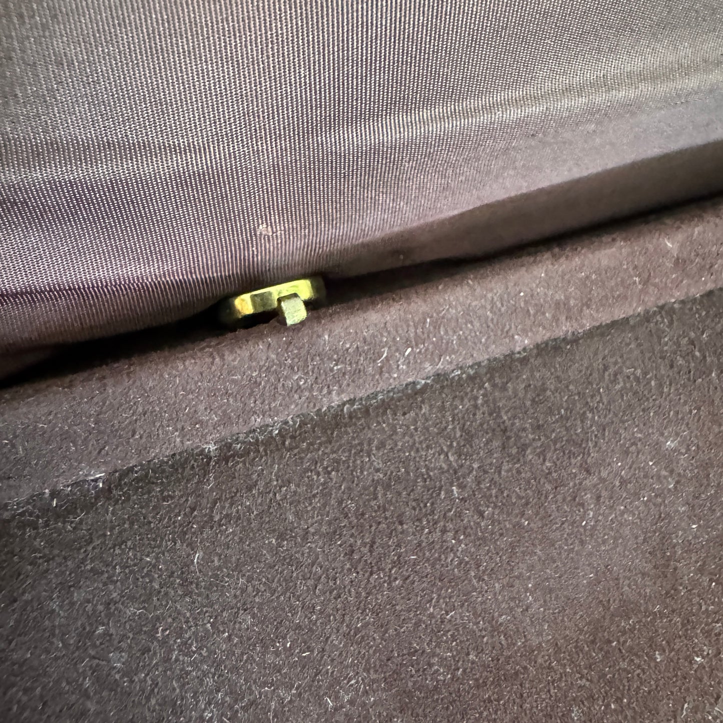 Vintage By Alan Brown Suede Round Bakelite Tortoiseshell Clasp Purse Handbag