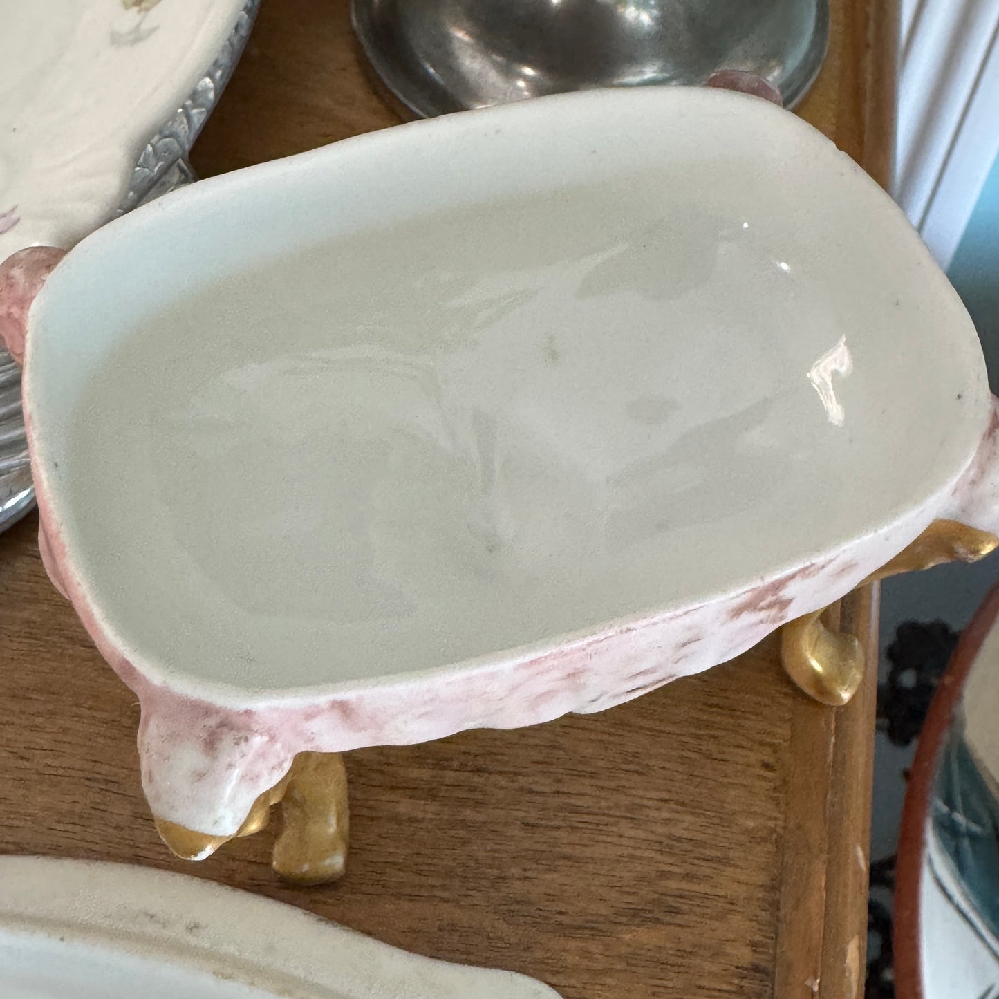 French Limoges Cherub Dressing Table Box