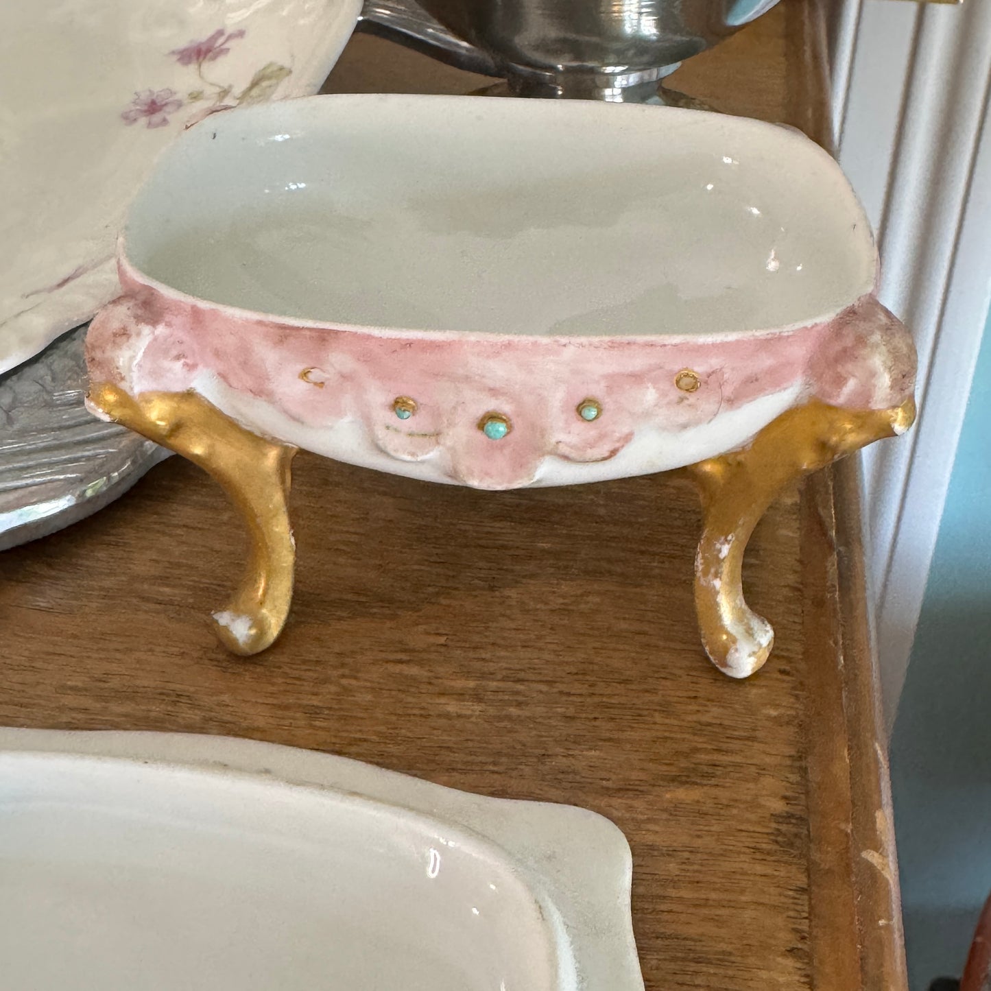 French Limoges Cherub Dressing Table Box