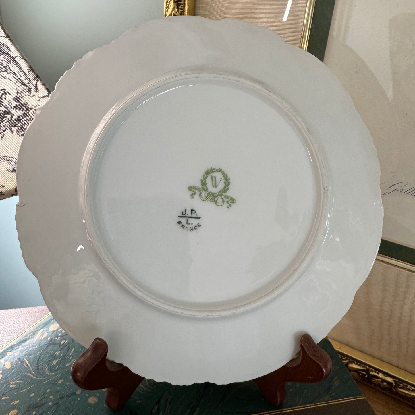 9 Antique J P & L Limoges French Hand Painted Luncheon Salad Plates