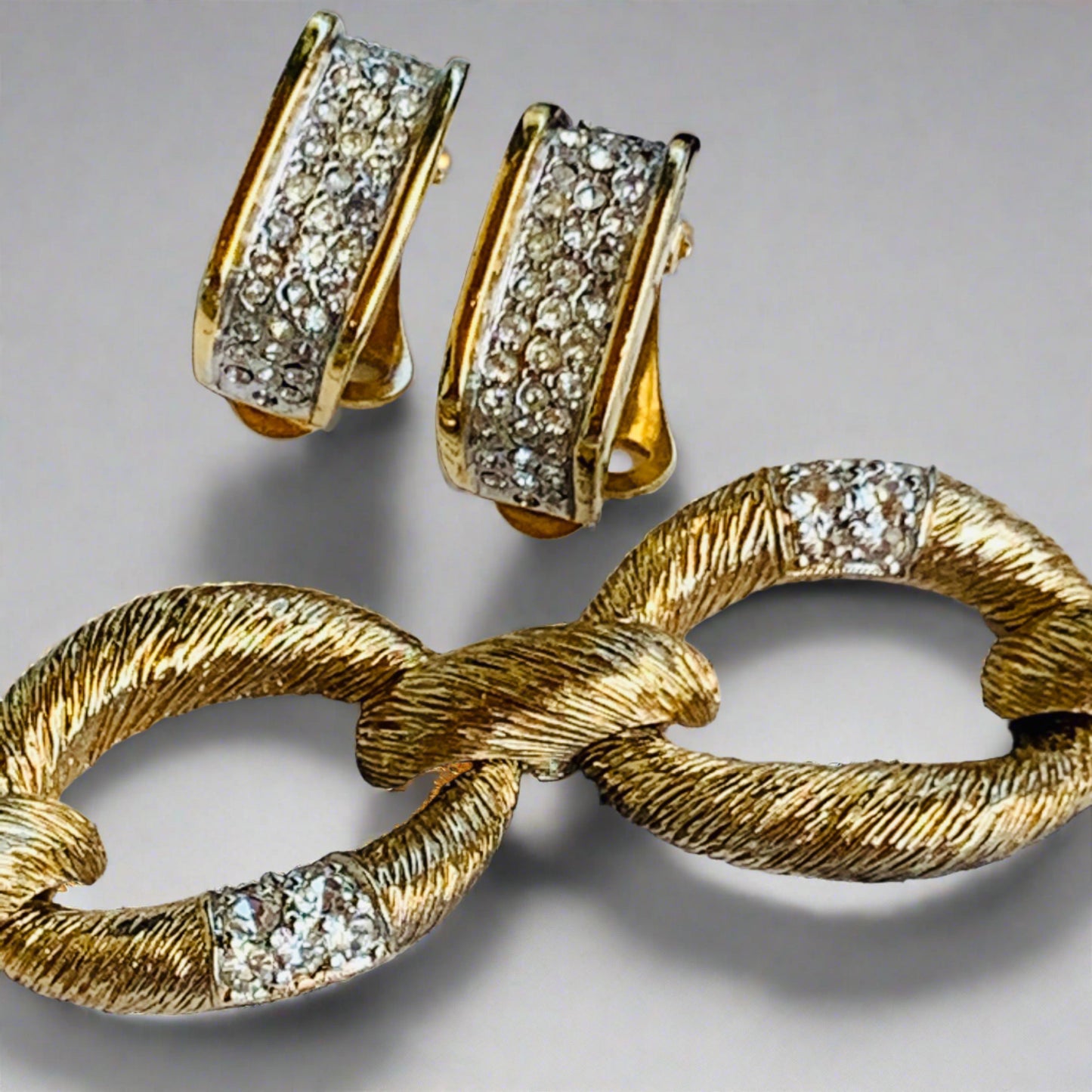 Panetta Vintage Rhinestone Bracelet & Earring Set