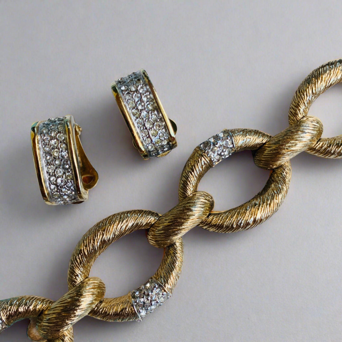 Panetta Vintage Rhinestone Bracelet & Earring Set