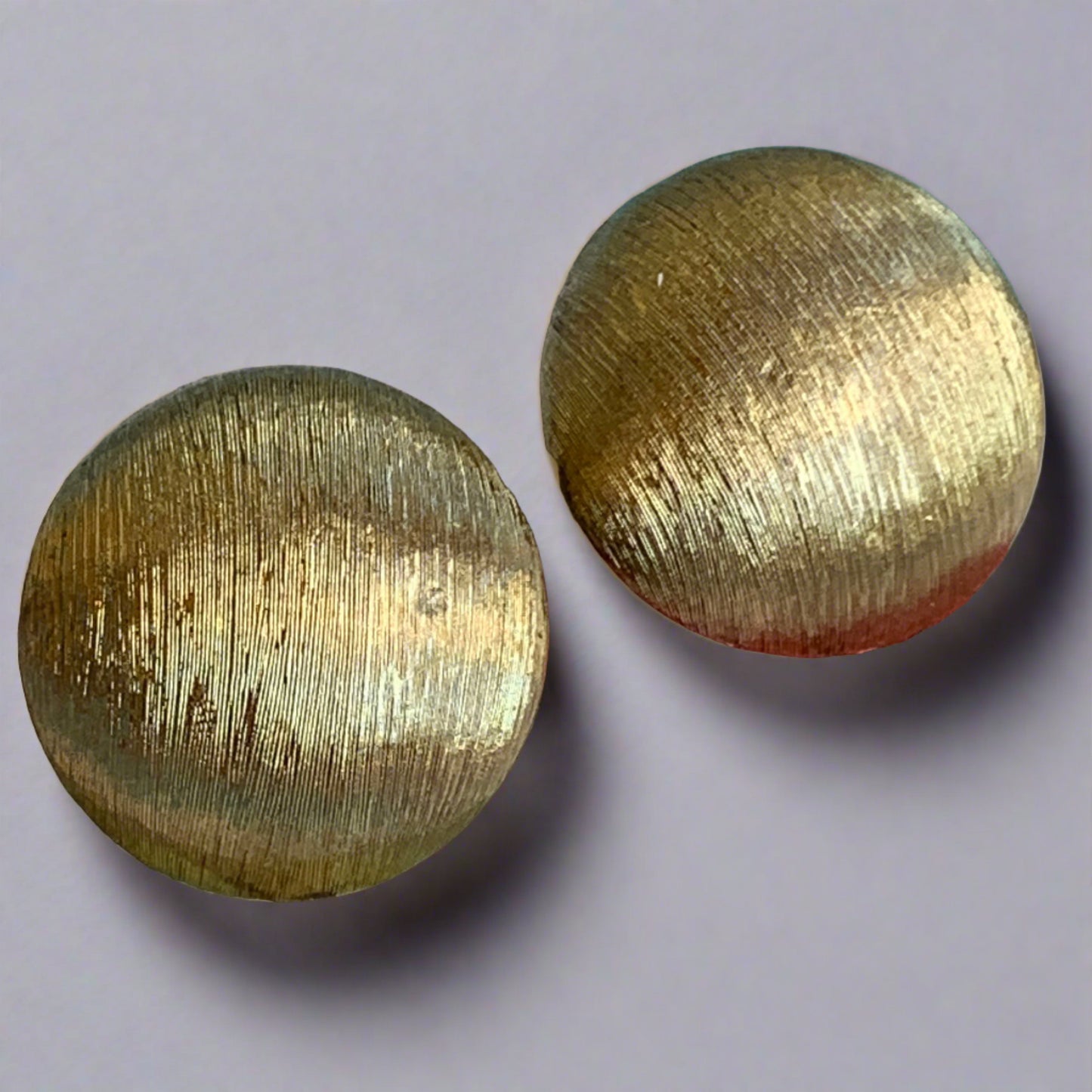Vintage Monet Textured Round Gold Tone Metal Earrings