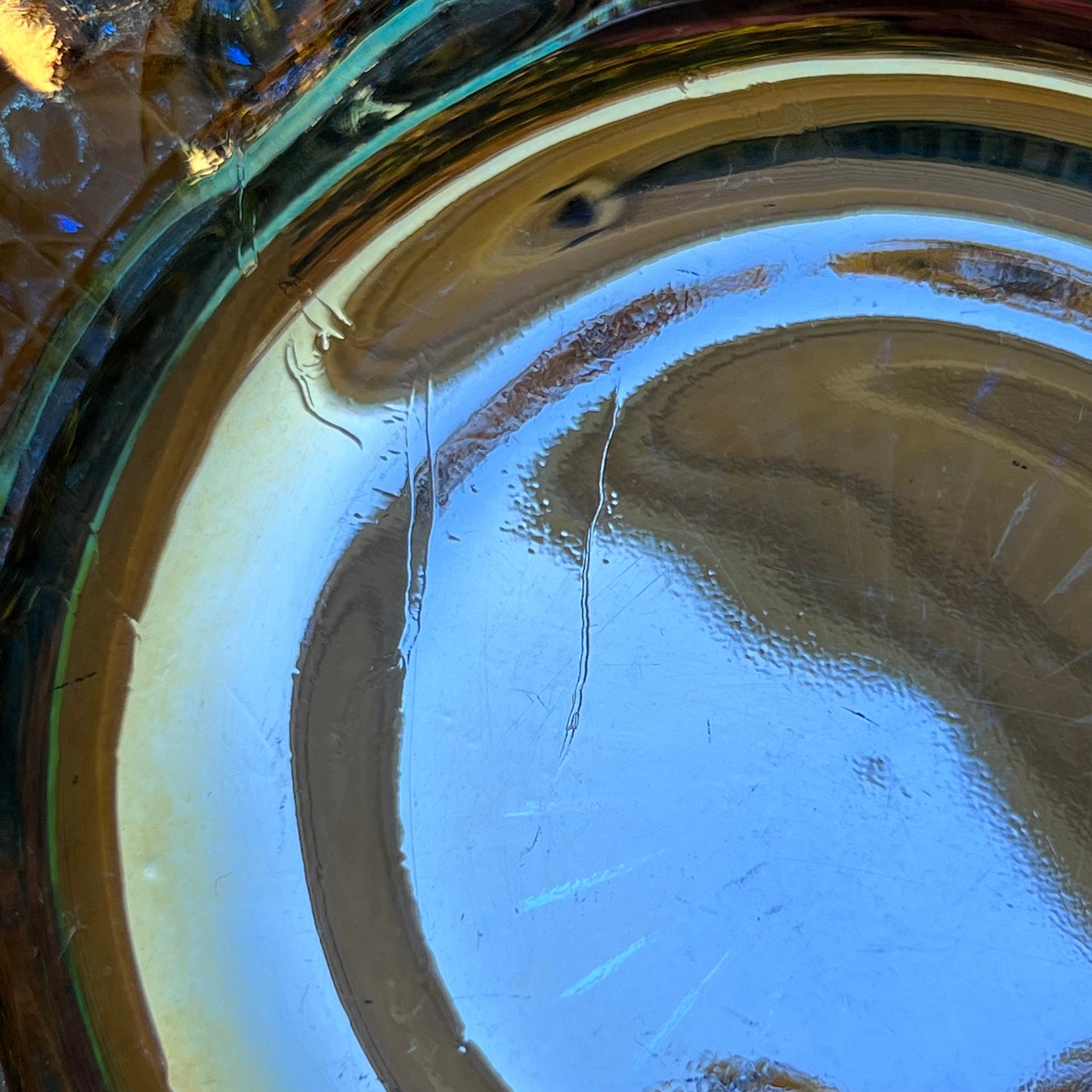 Vintage Indiana Glass Windsor Blue Carnival Glass Large Salad Bowl