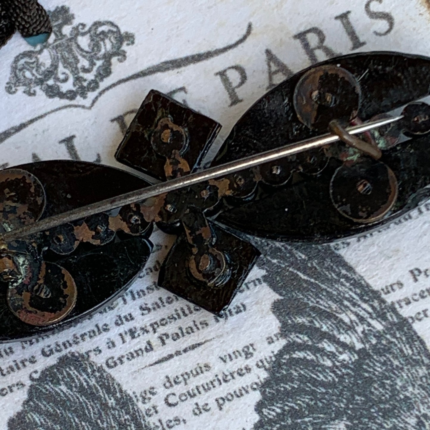Antique Victorian French Jet Brooch
