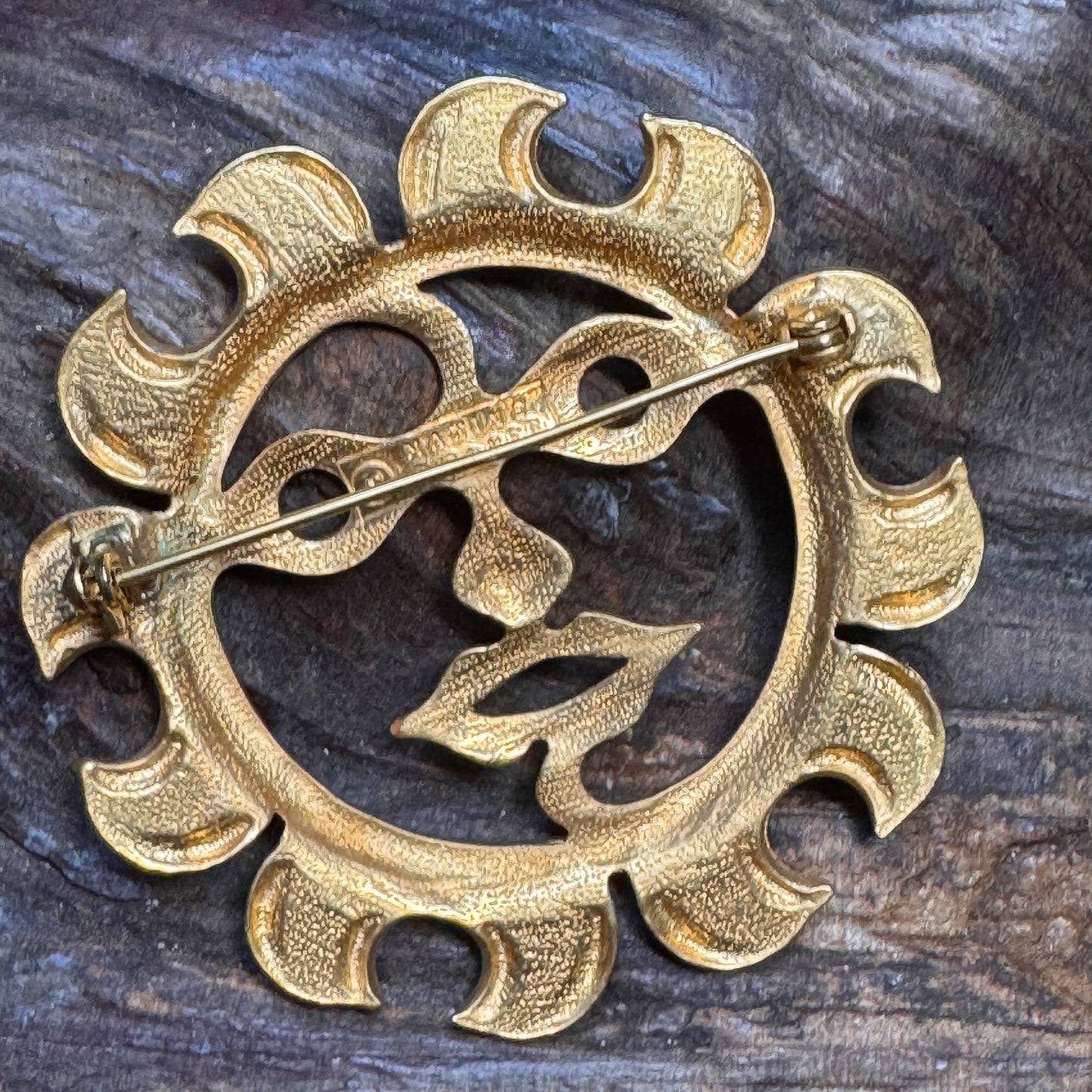Vintage Maxine Denker Sun Face Brooch