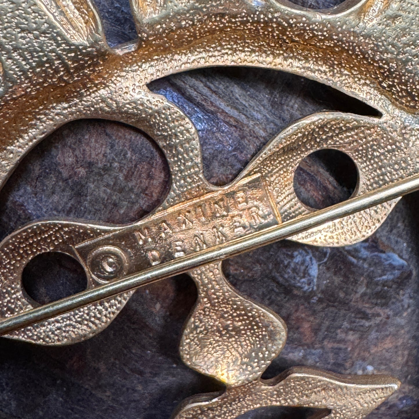 Vintage Maxine Denker Sun Face Brooch