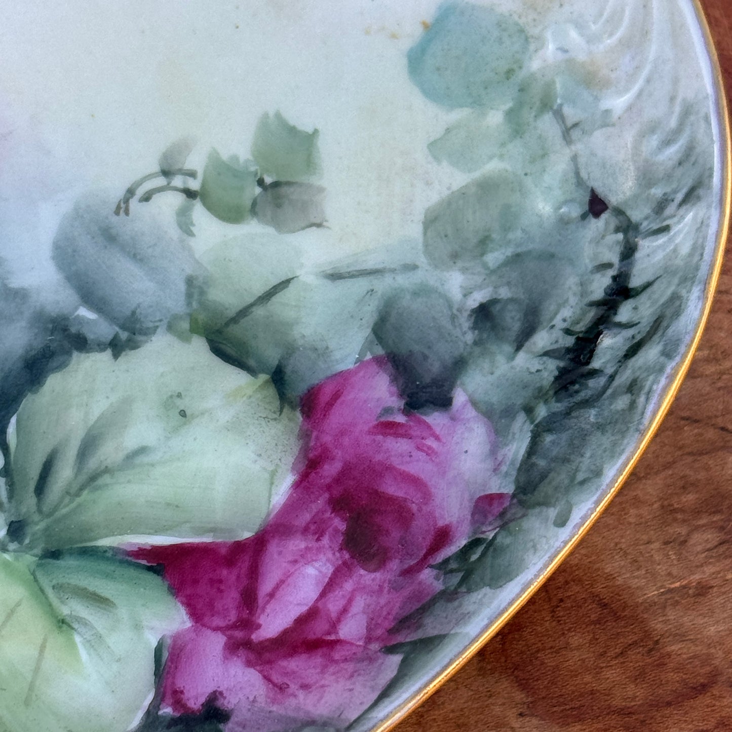 Antique W G & Co French Limoges Cabbage Rose Serving Dish