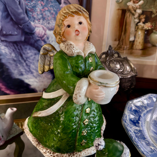 Vintage Goebel Frobek Baroque Angel Christmas Candleholder