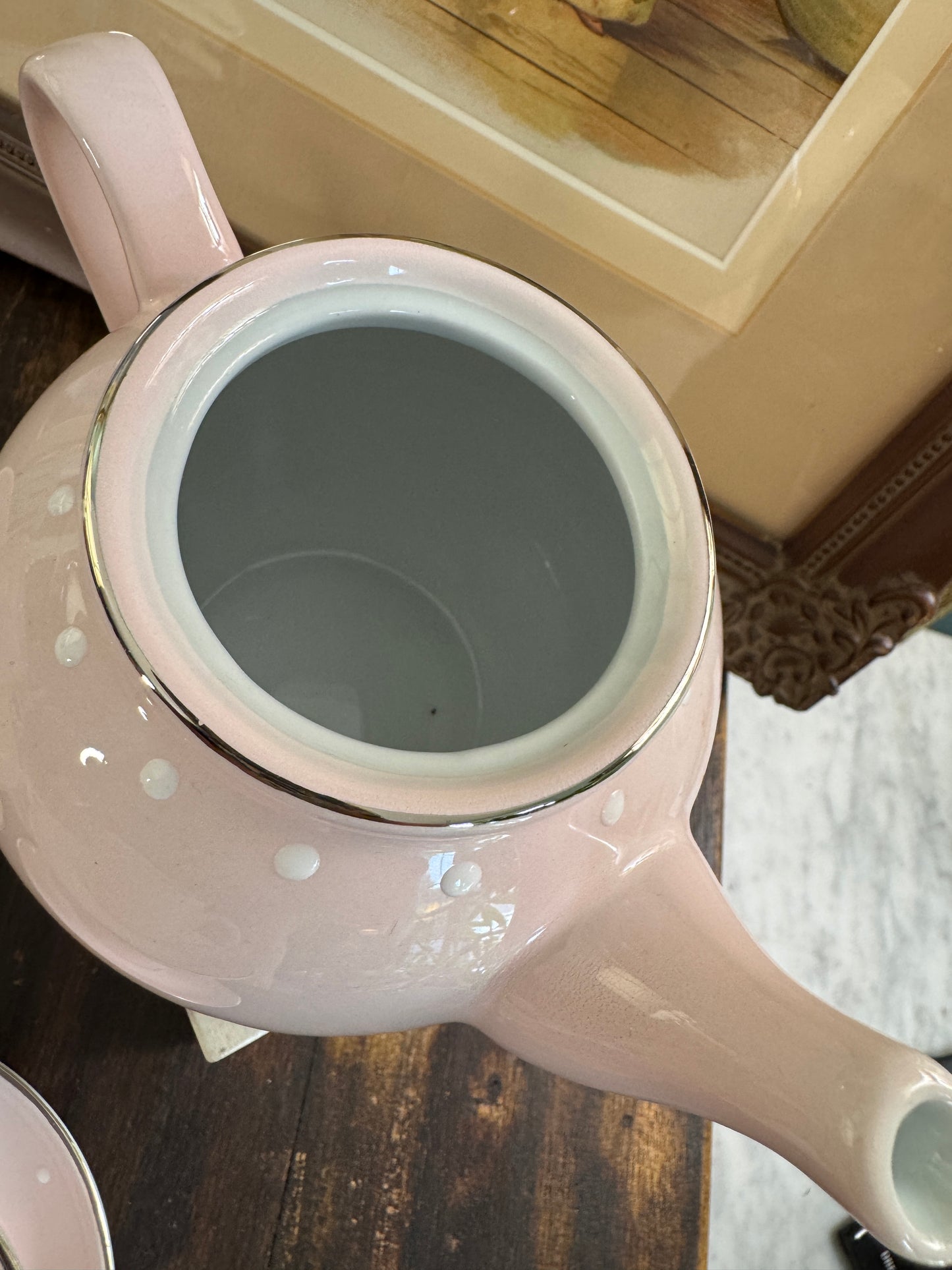 Pottery Barn Kids Pink Polka Dot Porcelain Tea Set in Orig Box