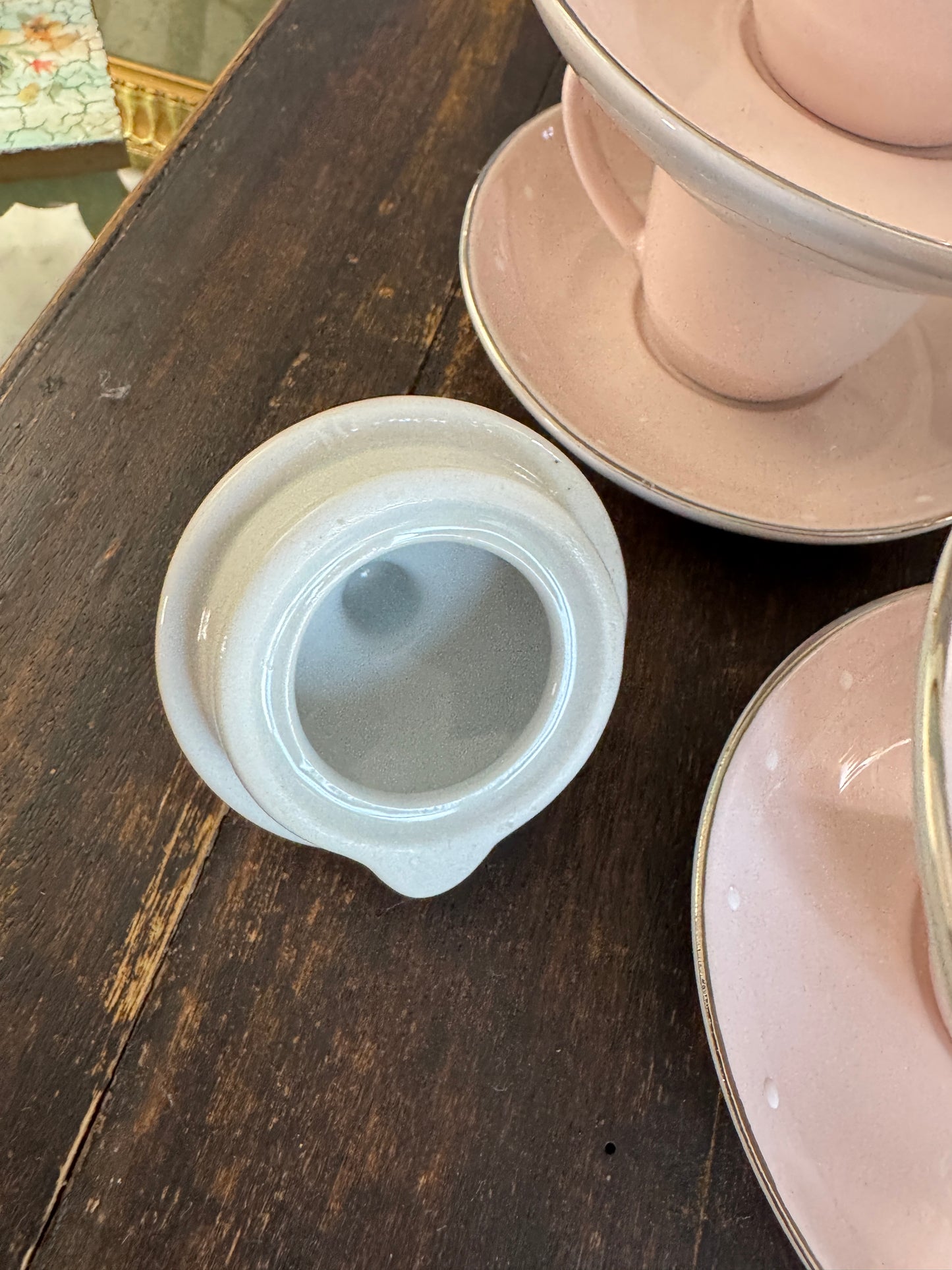 Pottery Barn Kids Pink Polka Dot Porcelain Tea Set in Orig Box
