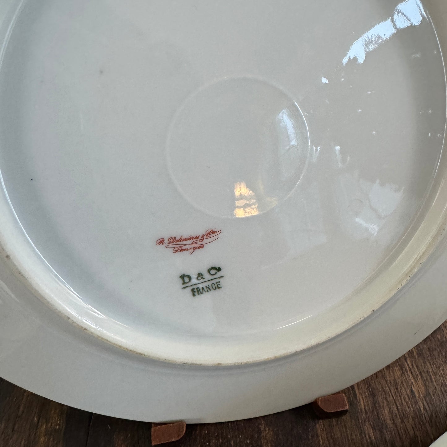 Three D & C Limoges French Greek Key Plates and Bowls R. Dalinieres