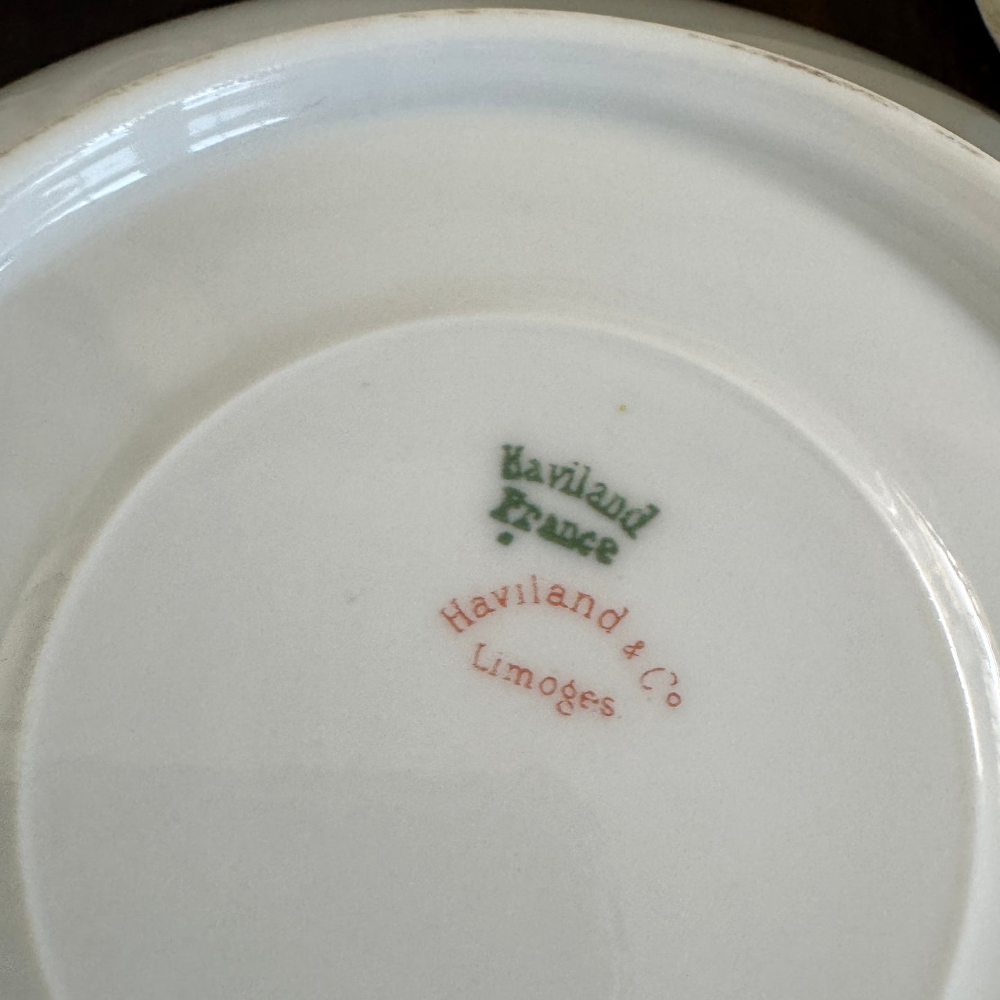 Two French Haviland Limoges Schleiger Tea Cups & Saucers