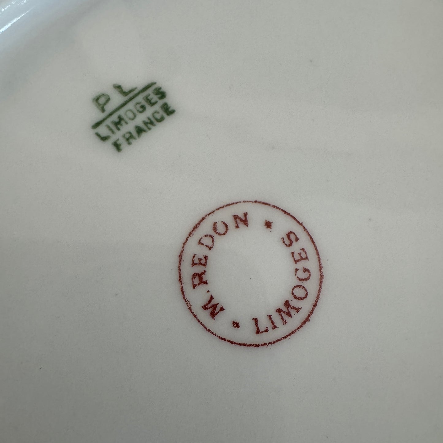 Three French P & L Limoges M. Redon Fleur De Lis Gilt Border Bread & Butter Plates
