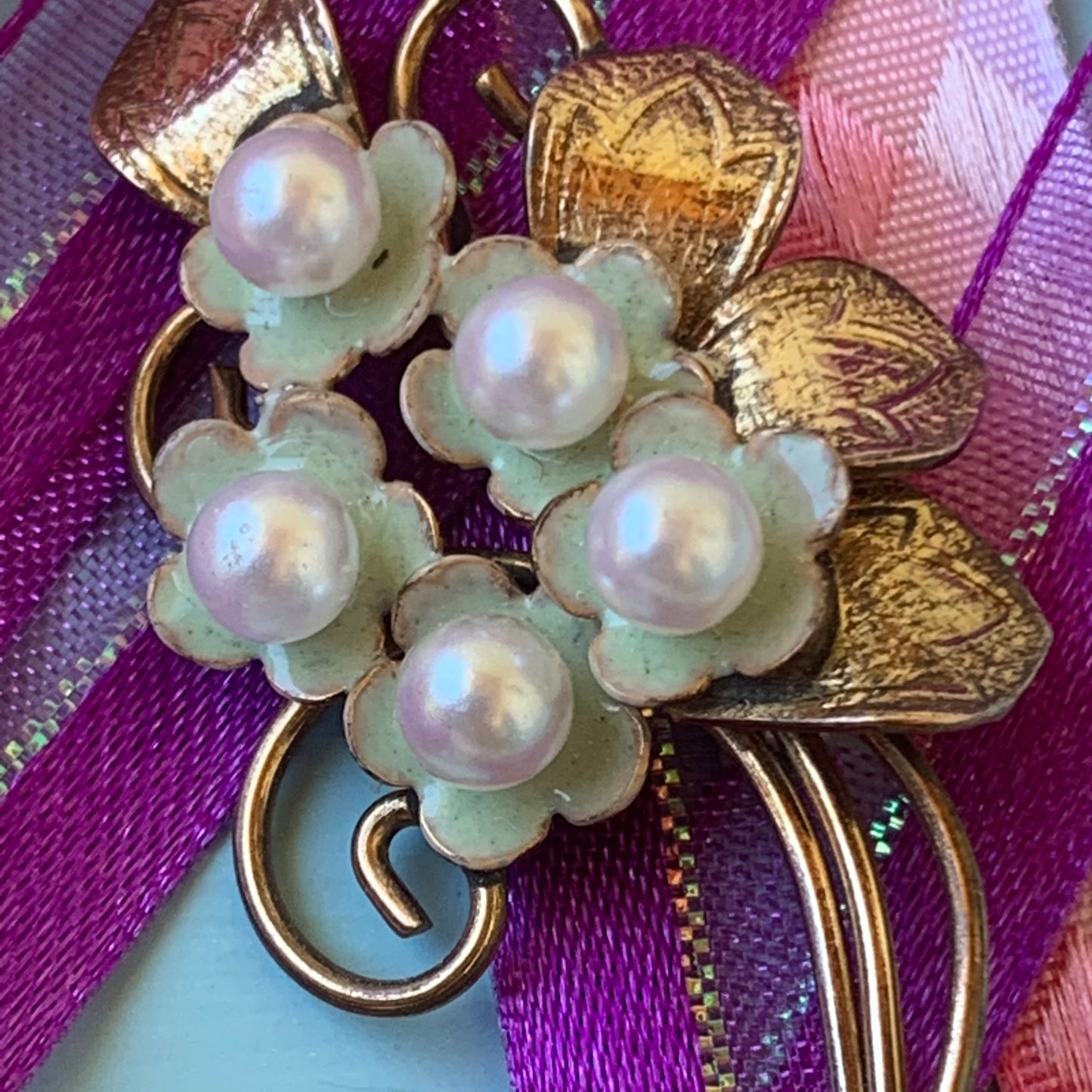 Vintage Creed Gold Filled Floral Pin