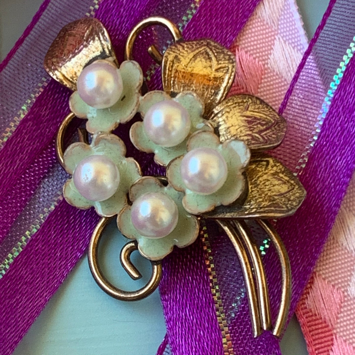 Vintage Creed Gold Filled Floral Pin