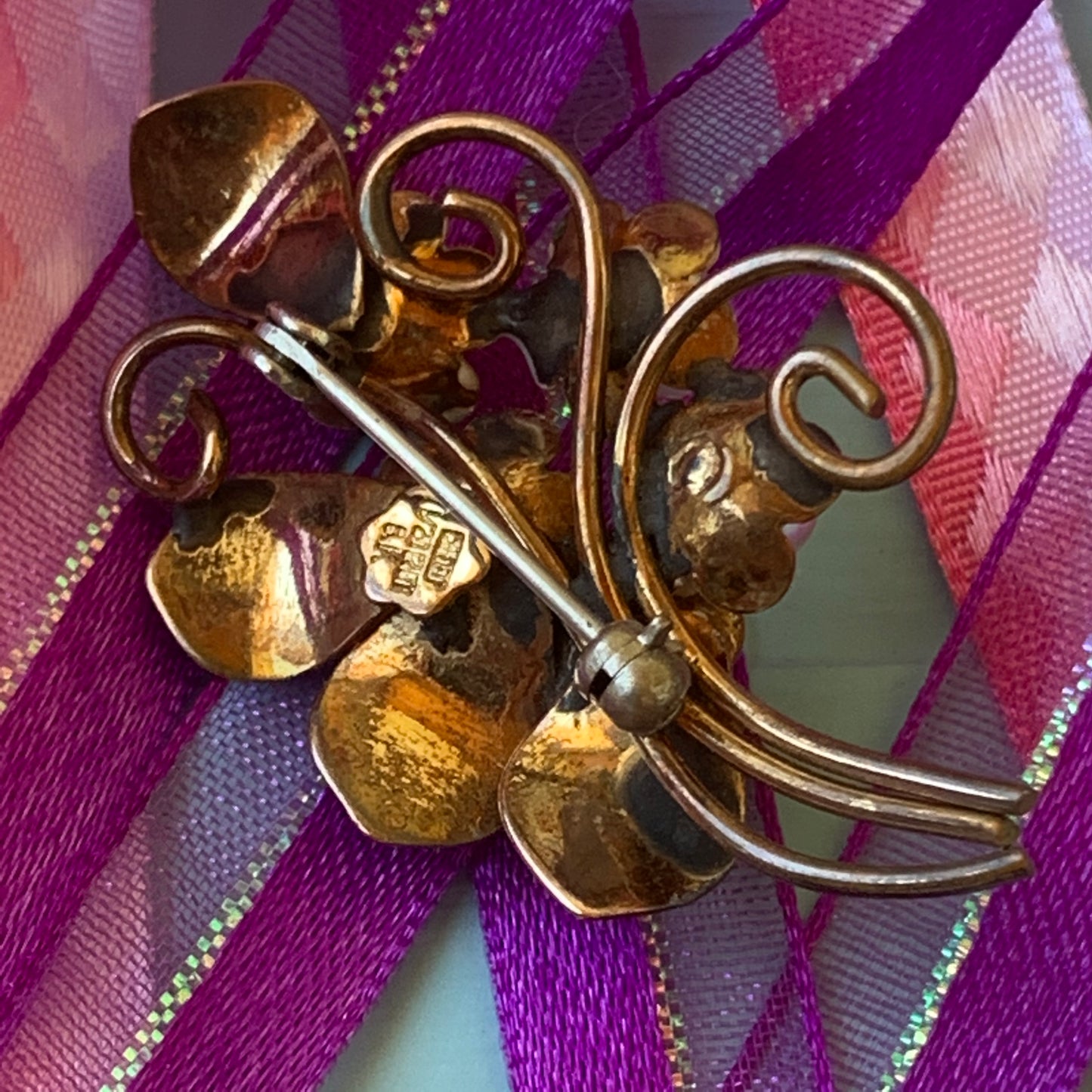 Vintage Creed Gold Filled Floral Pin