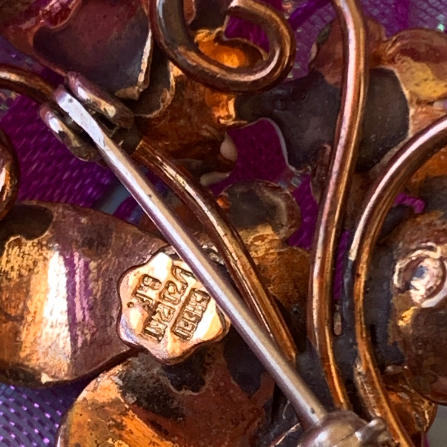 Vintage Creed Gold Filled Floral Pin