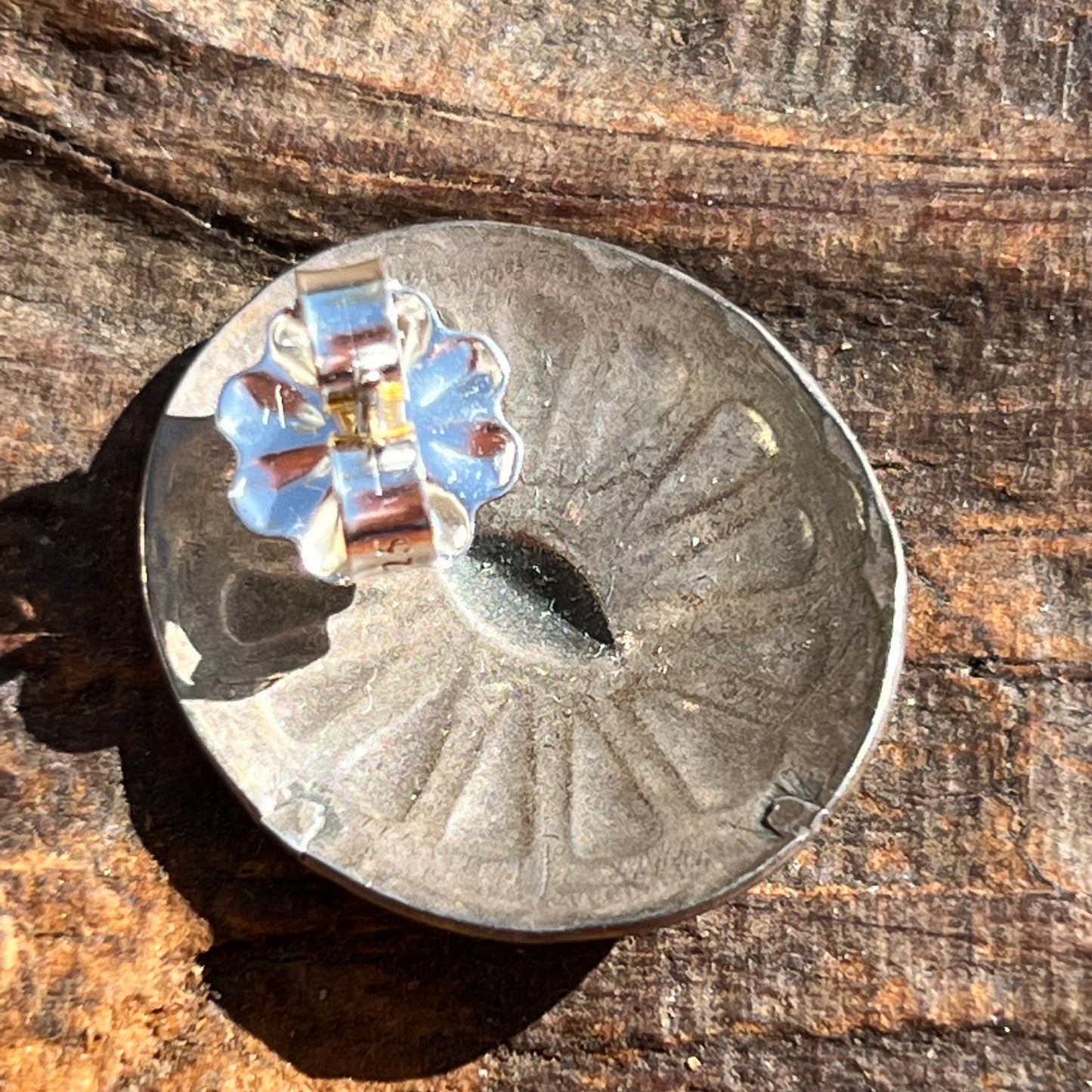 Vintage Sterling Silver Concho Handmade Earrings