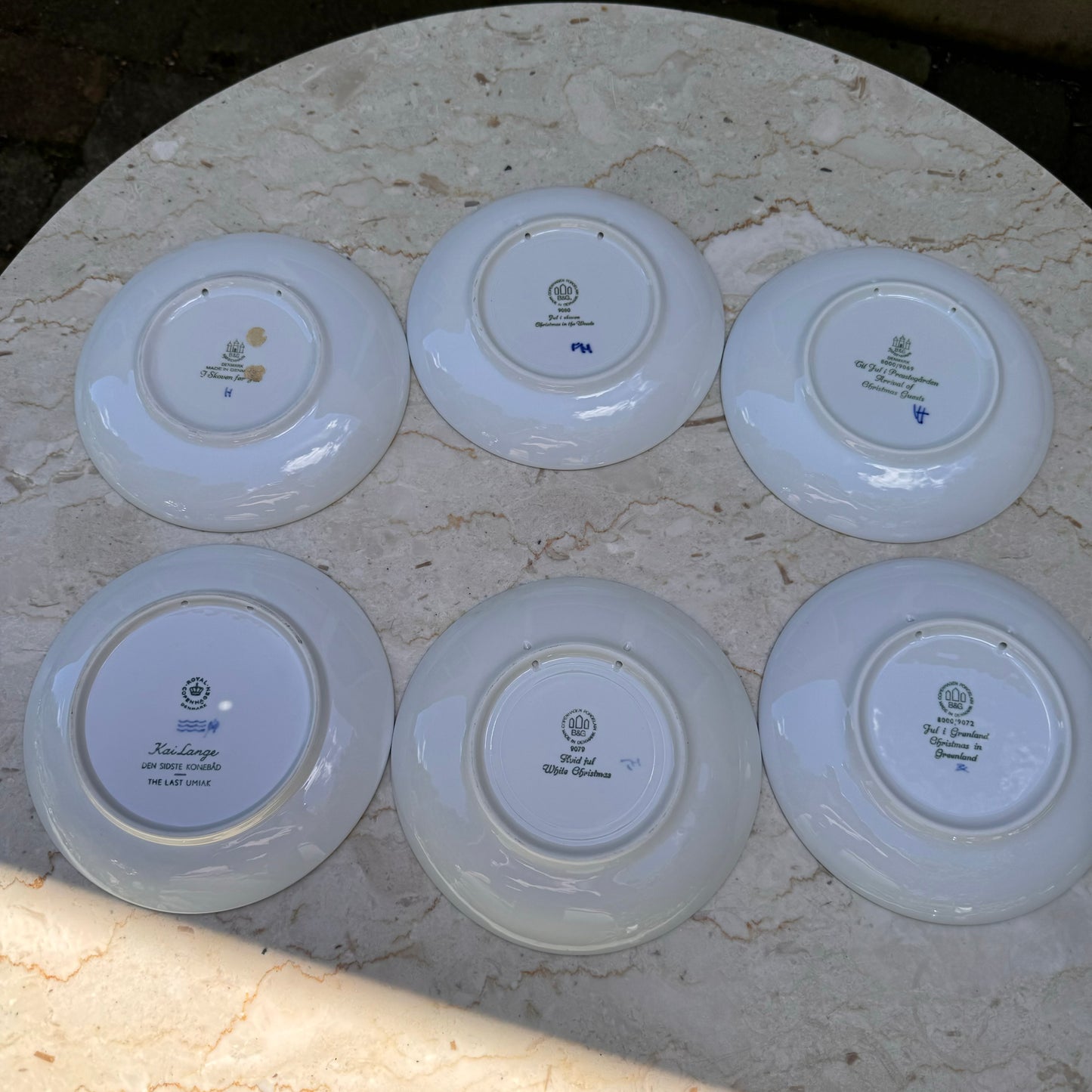 Six Danish Bing & Grondahl Copenhagen Plates B&G
