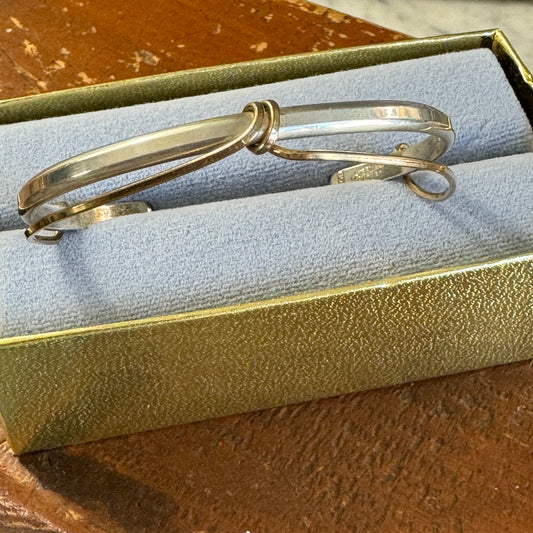 Modernist Julius Olaf Randahl Sterling Silver and Gold Filled Bracelet