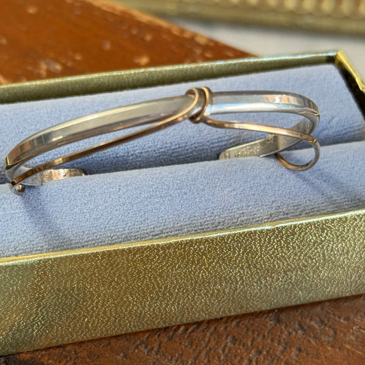 Modernist Julius Olaf Randahl Sterling Silver and Gold Filled Bracelet