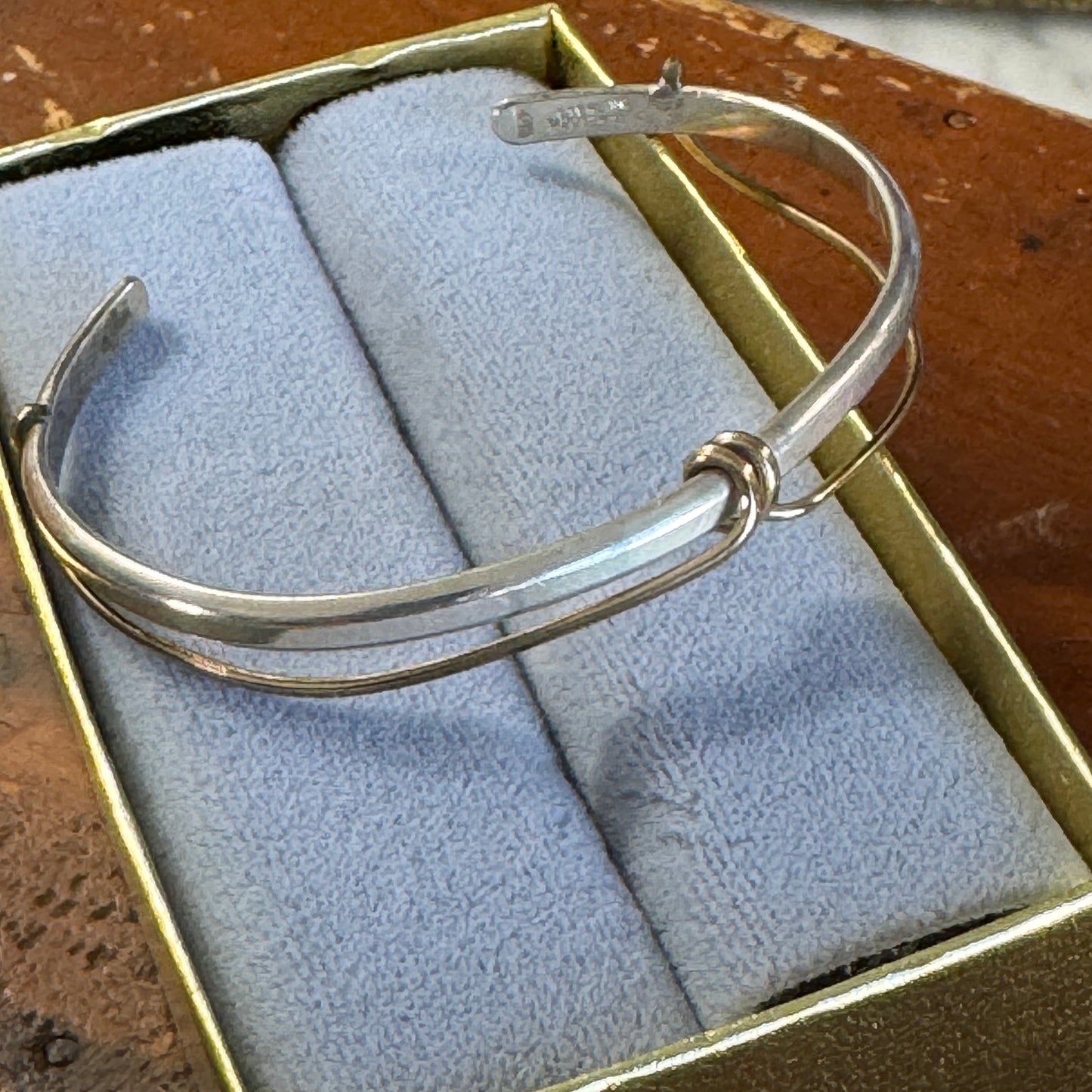 Modernist Julius Olaf Randahl Sterling Silver and Gold Filled Bracelet