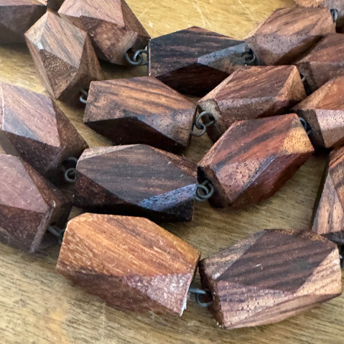 Vintage Wood & Silver Plate Wall Rosary