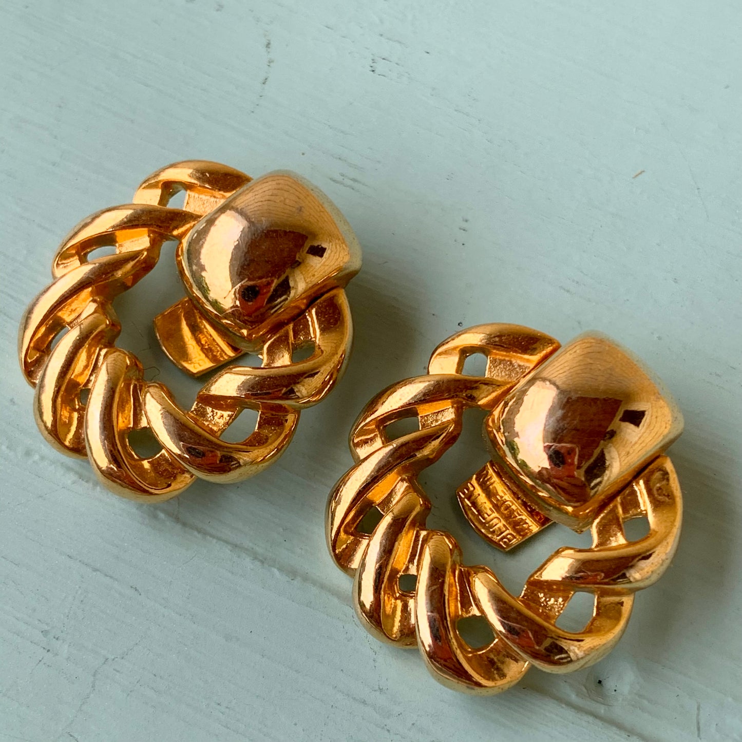 Vintage Bluette French Stylized Bow Shoe Clips