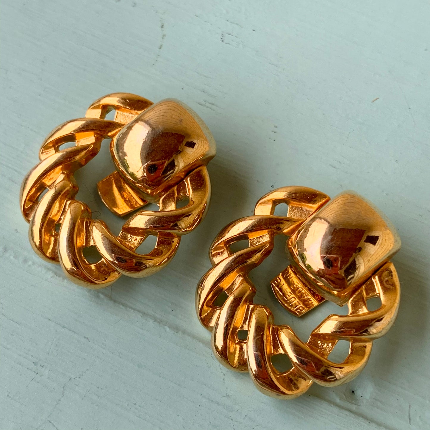 Vintage Bluette French Stylized Bow Shoe Clips