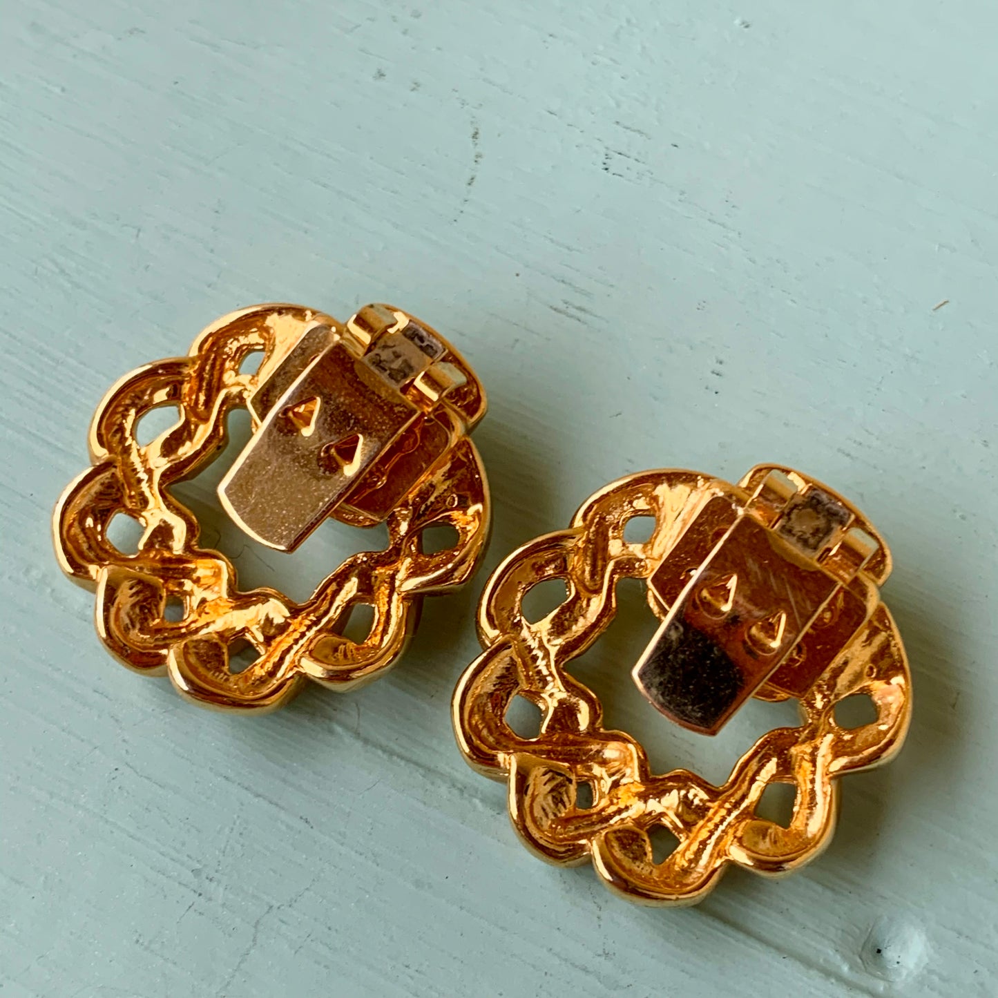 Vintage Bluette French Stylized Bow Shoe Clips