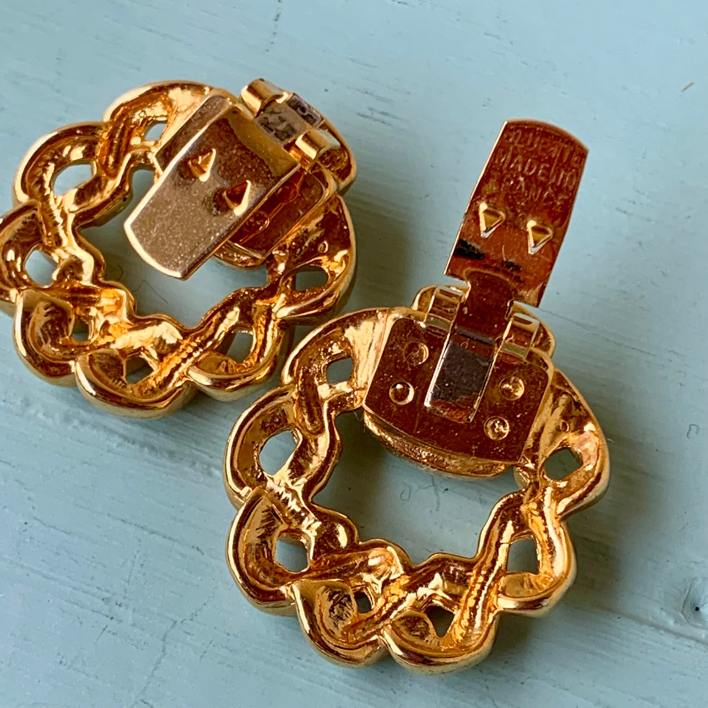 Vintage Bluette French Stylized Bow Shoe Clips