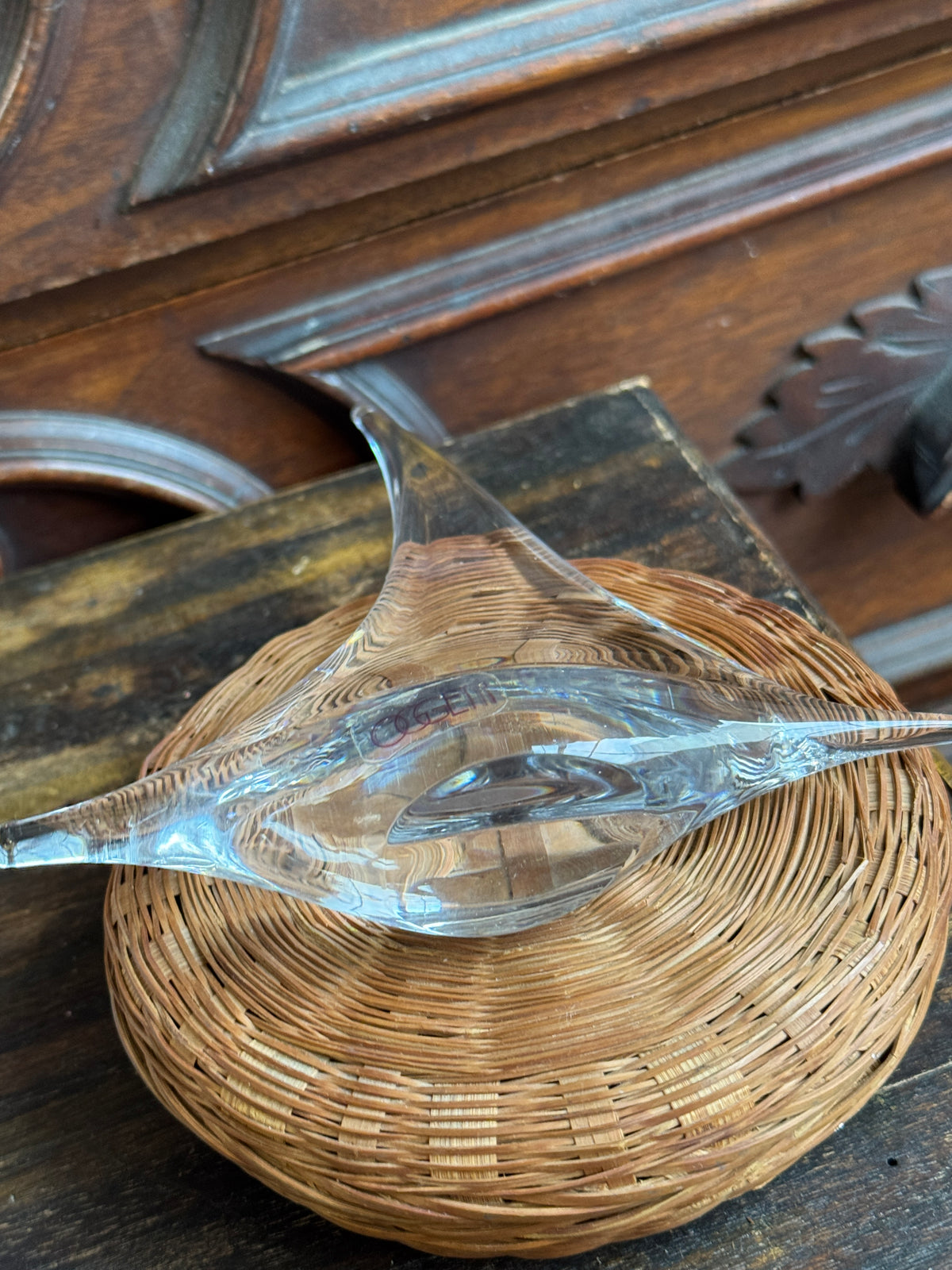 Vintage Oggetti Murano Art Glass Sailboat Sculpture, 6"