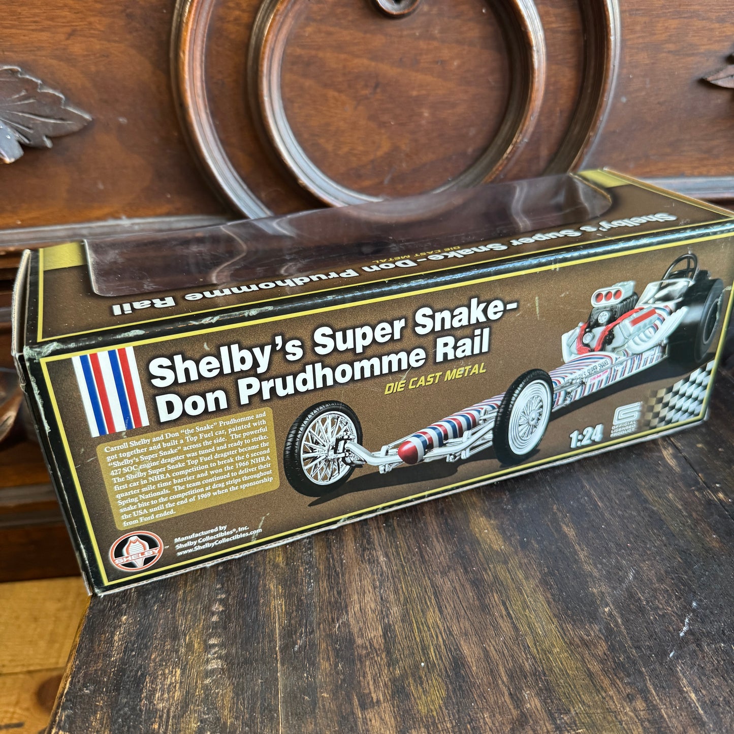 Shelby Collectibles Super Snake Don Prudhomme Rail Dragster 1:24 NIB