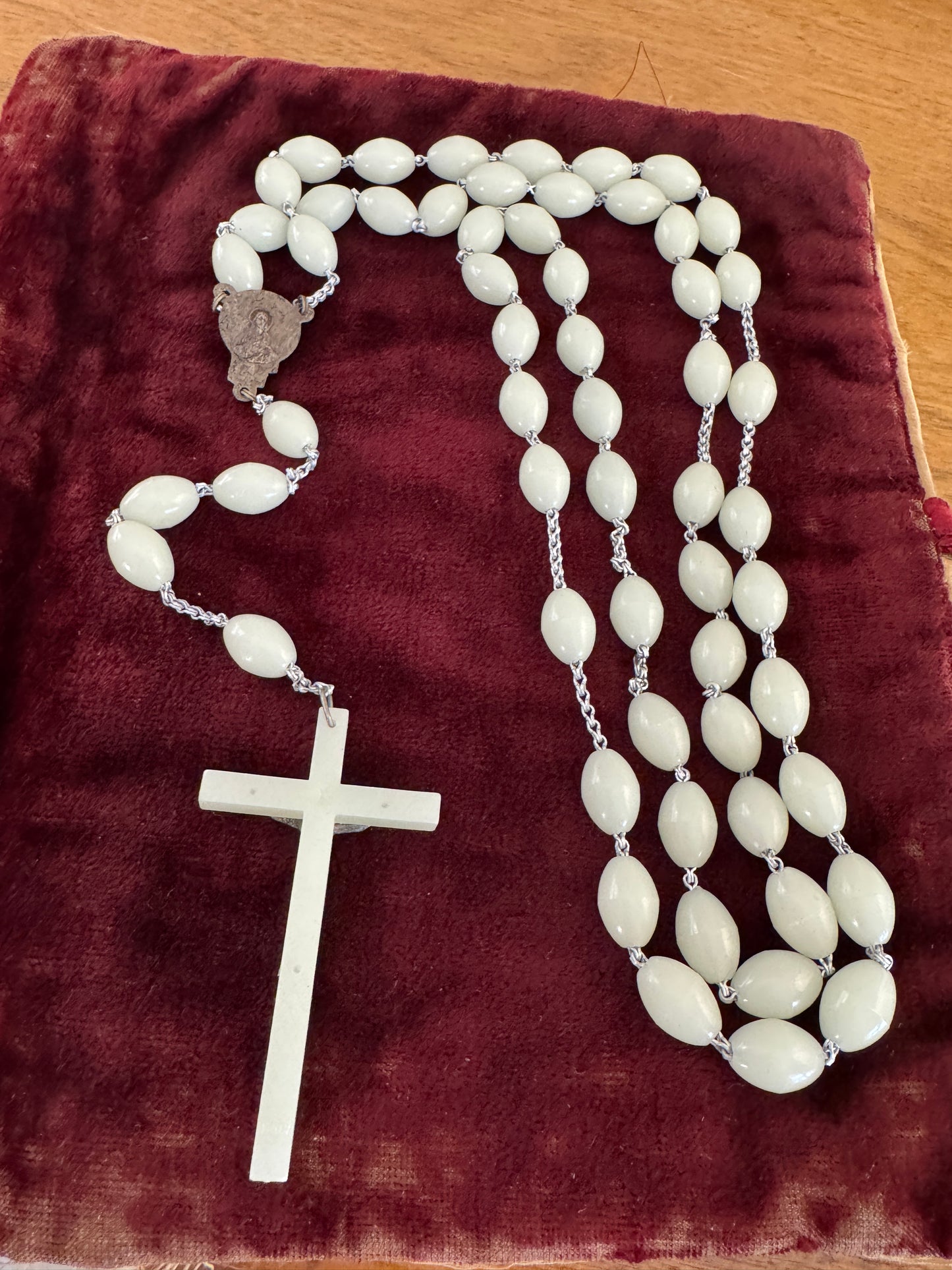 Vintage Italian Large Glow In The Dark Rosary