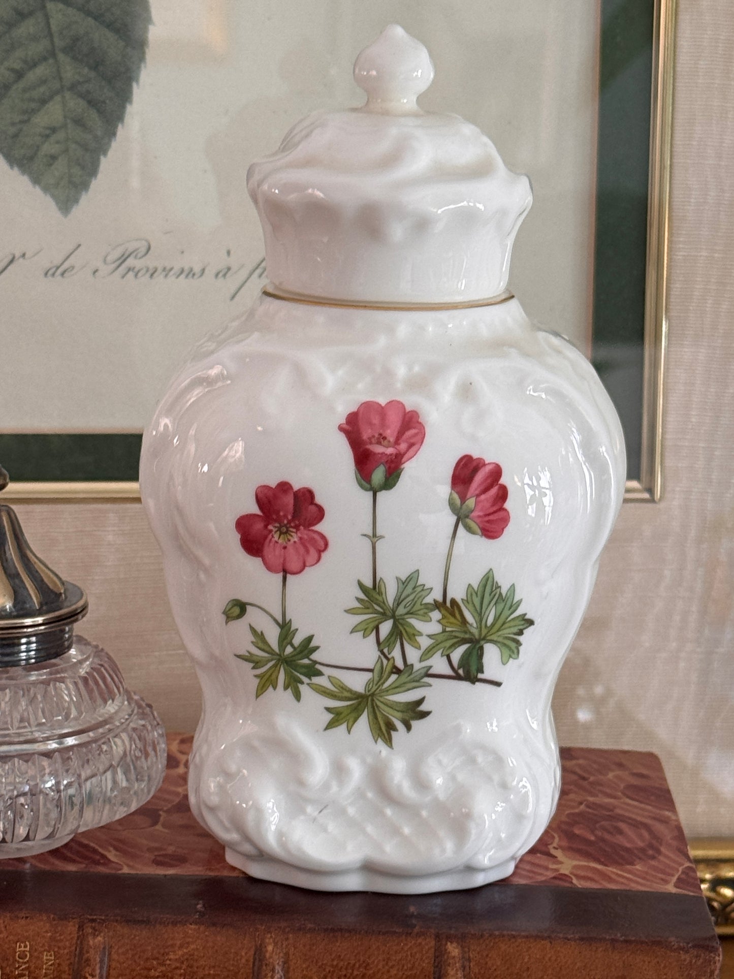 Vintage Minton Meadow English Bone China Tea Caddy