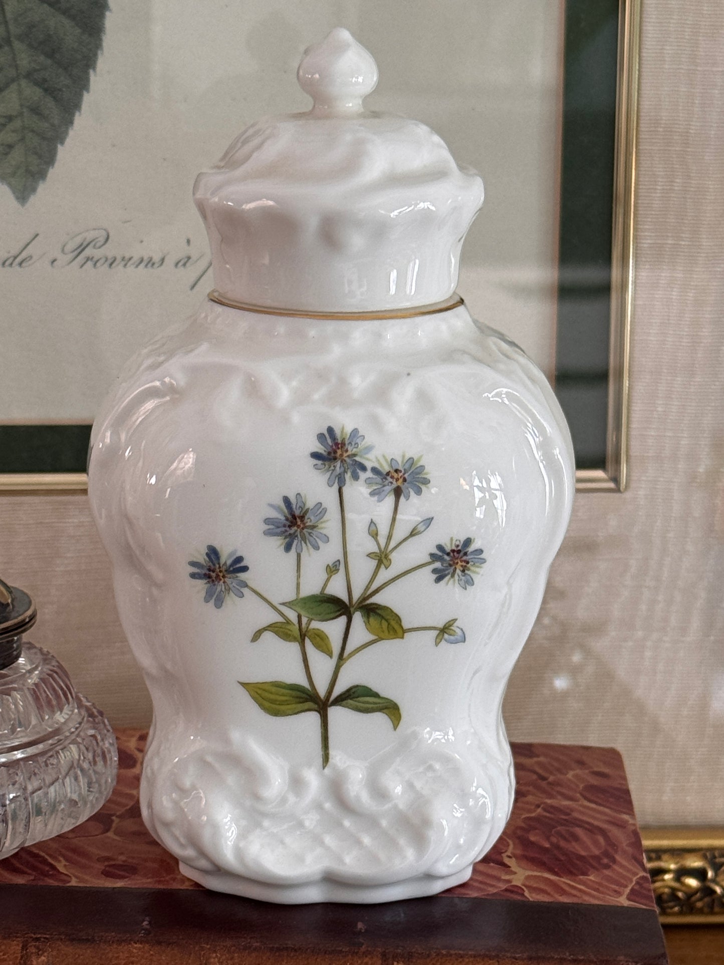 Vintage Minton Meadow English Bone China Tea Caddy
